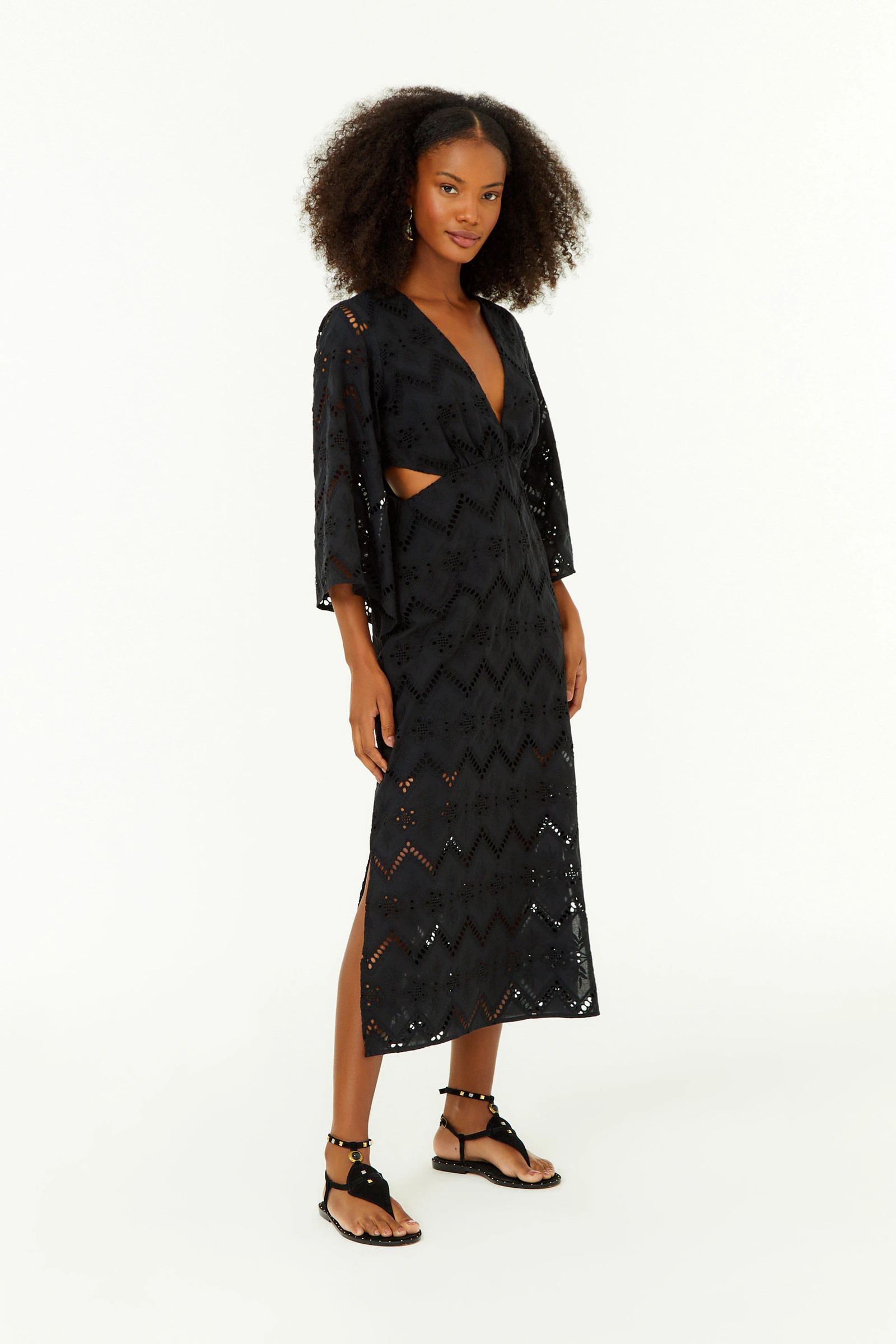 Vestido Decote Bordado Gale