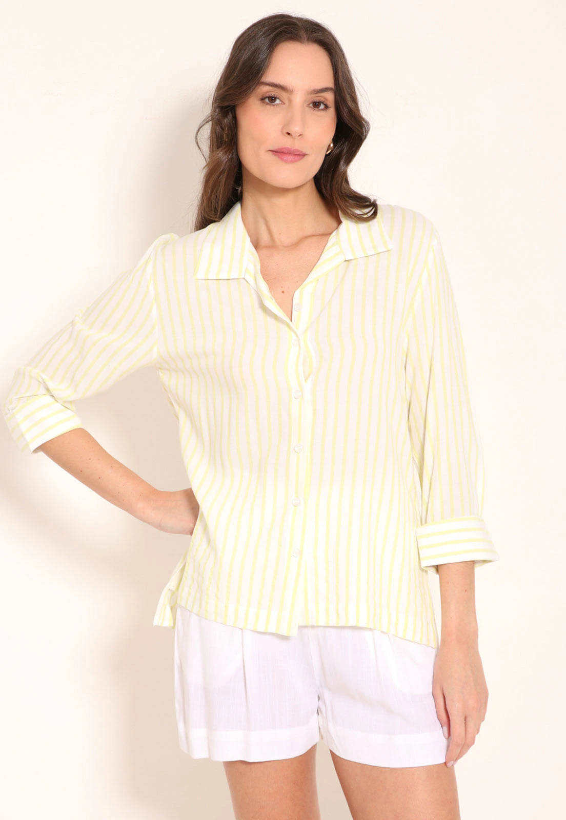 Camisa Viscose Listrada Mullet