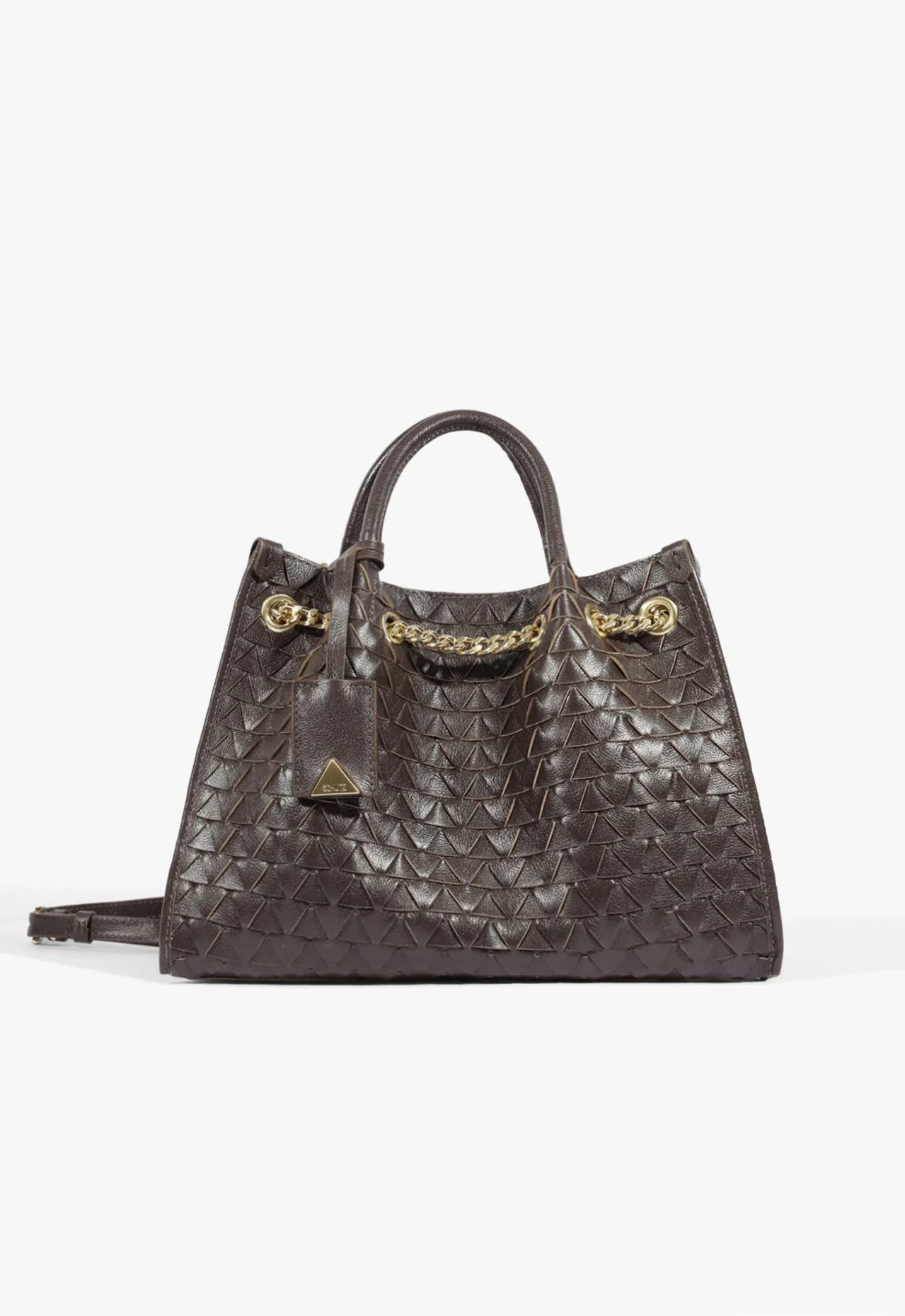 Bolsa Tote Rebecca Grande Couro Marrom Escuro