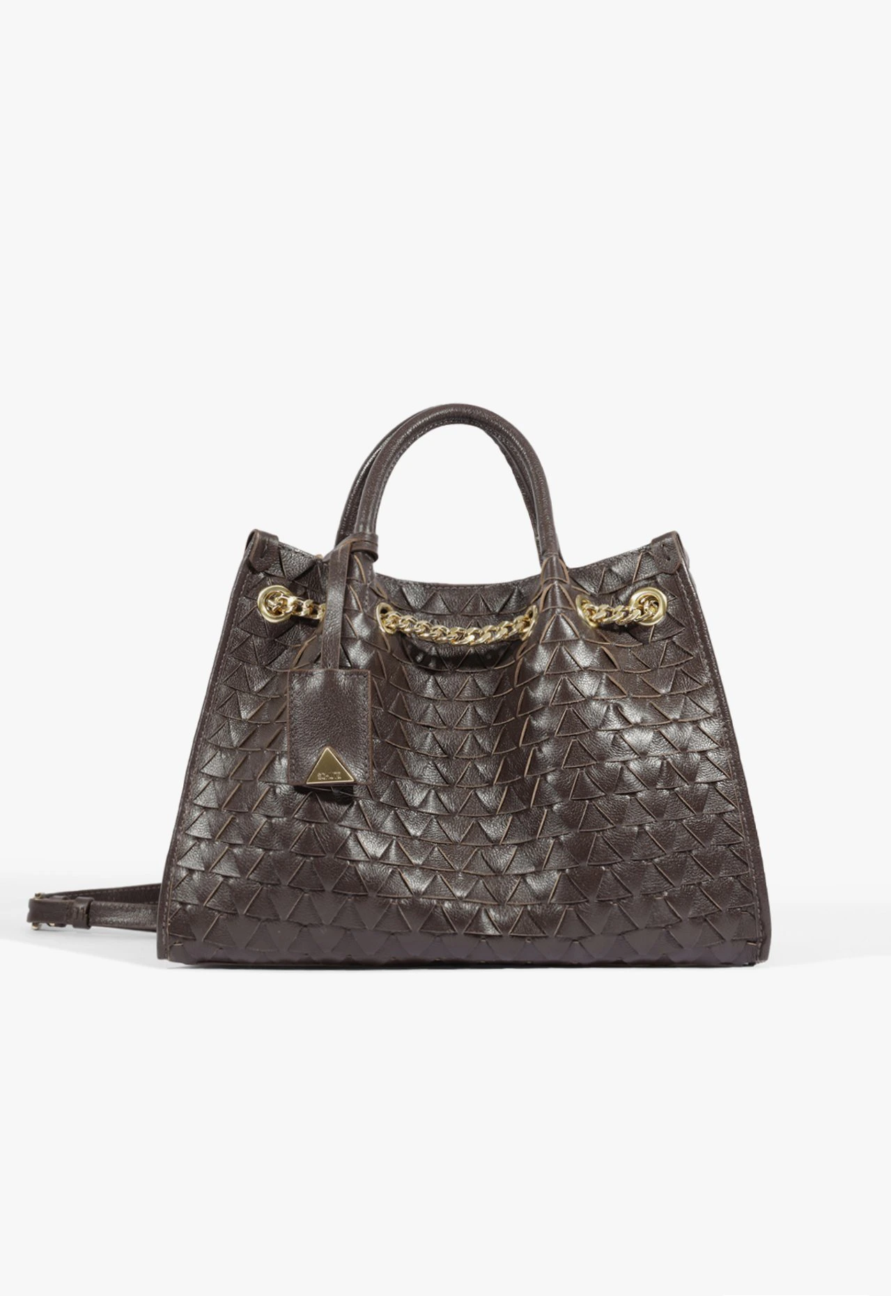 Bolsa Tote Rebecca Grande Couro Marrom Escuro