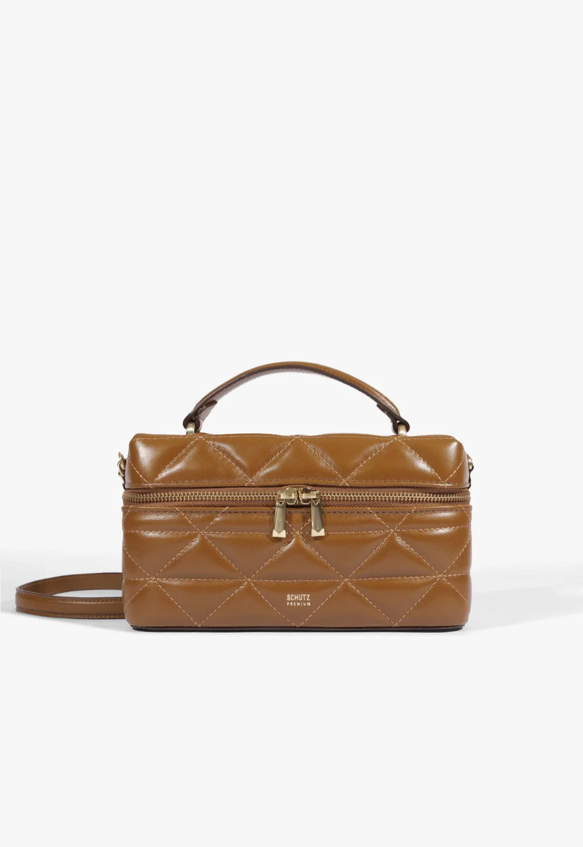 Bolsa Satchel Vanity Média Couro Marrom