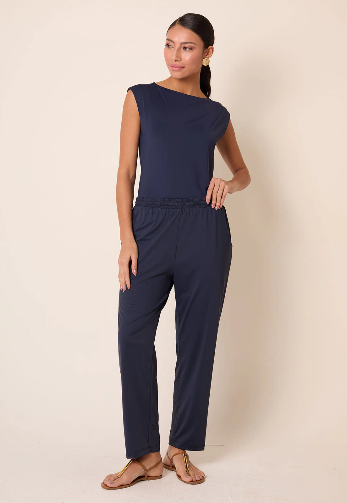 Calça Fluxy Cenoura Cós Com Elástico