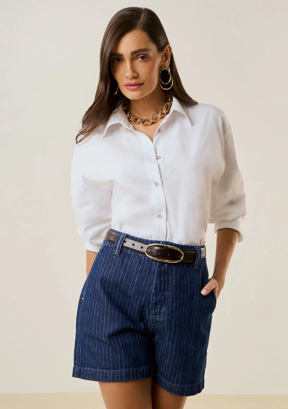 Bermuda Maria.Valentina Reta Alta Azul