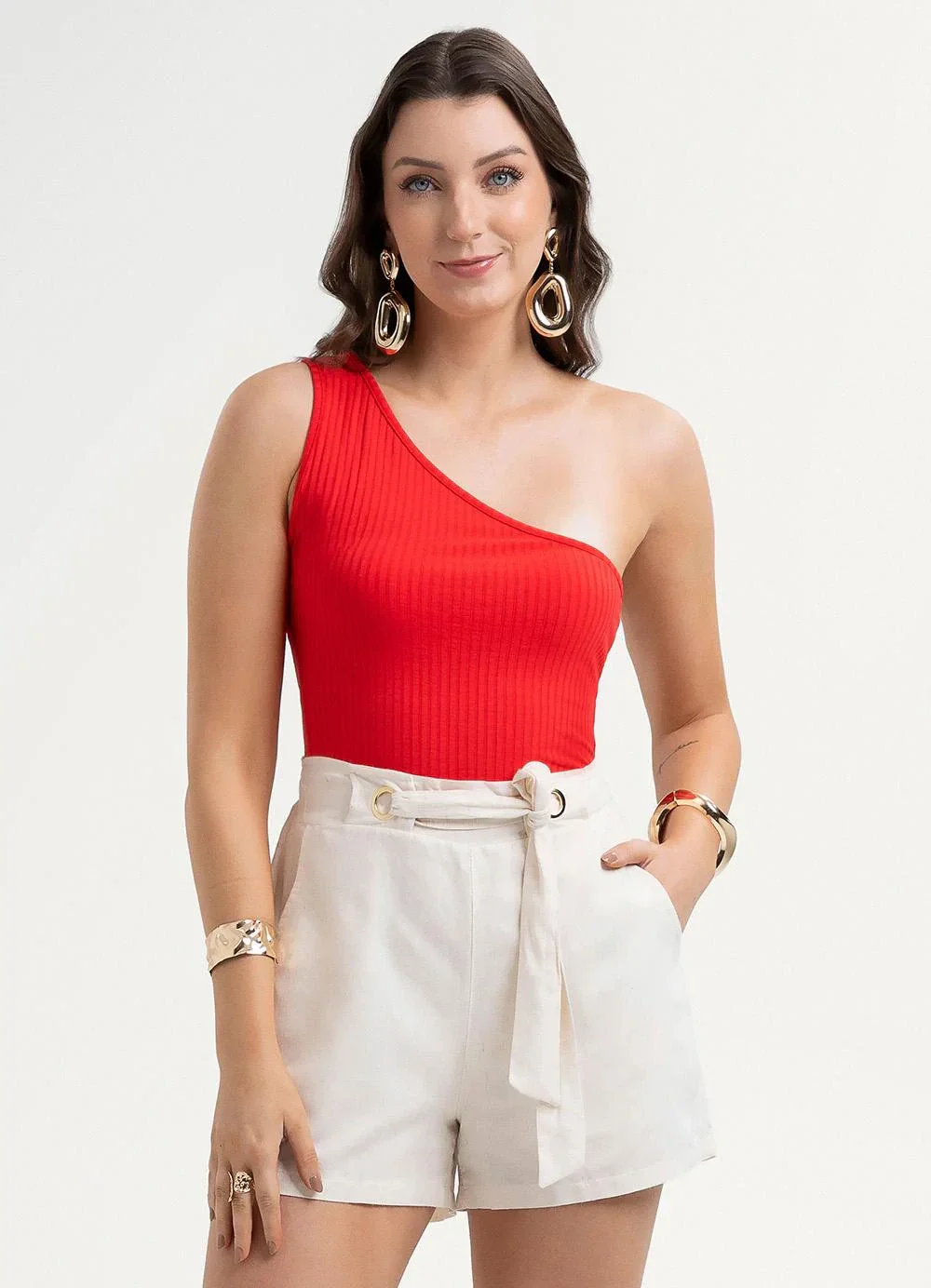 Habana - Blusa em Canelado Vermelho