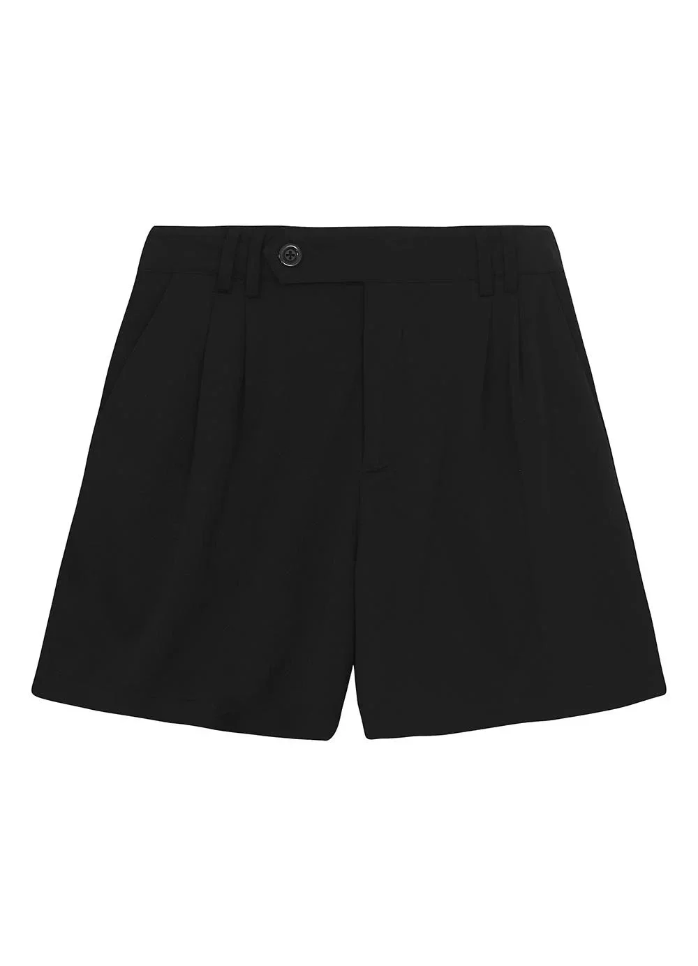 Malwee - Shorts Alfaiataria Pregas em Viscose Preto