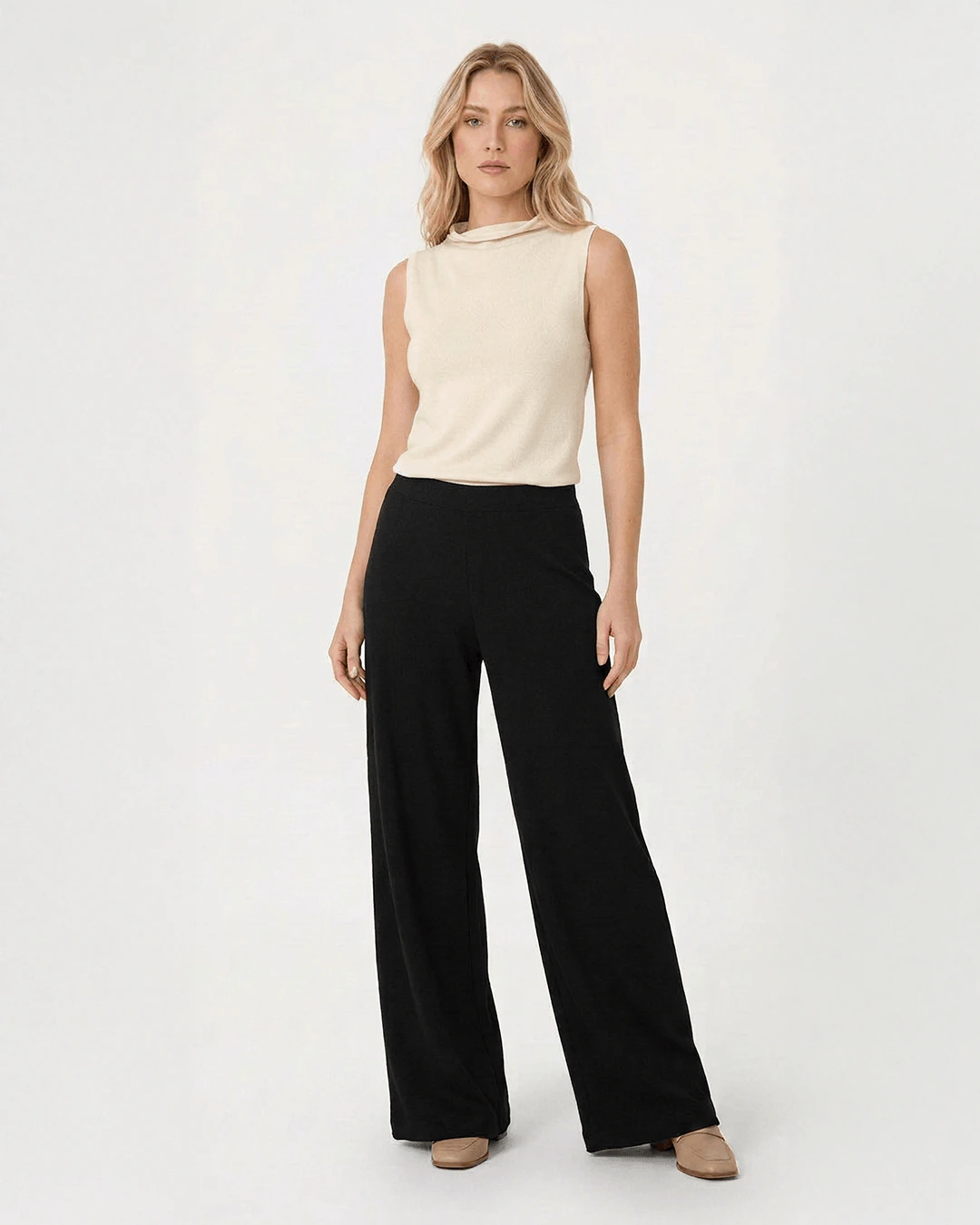 Calça Ampla Feminina Bolso Funcional Em Tricô Flanelado - ENFIM