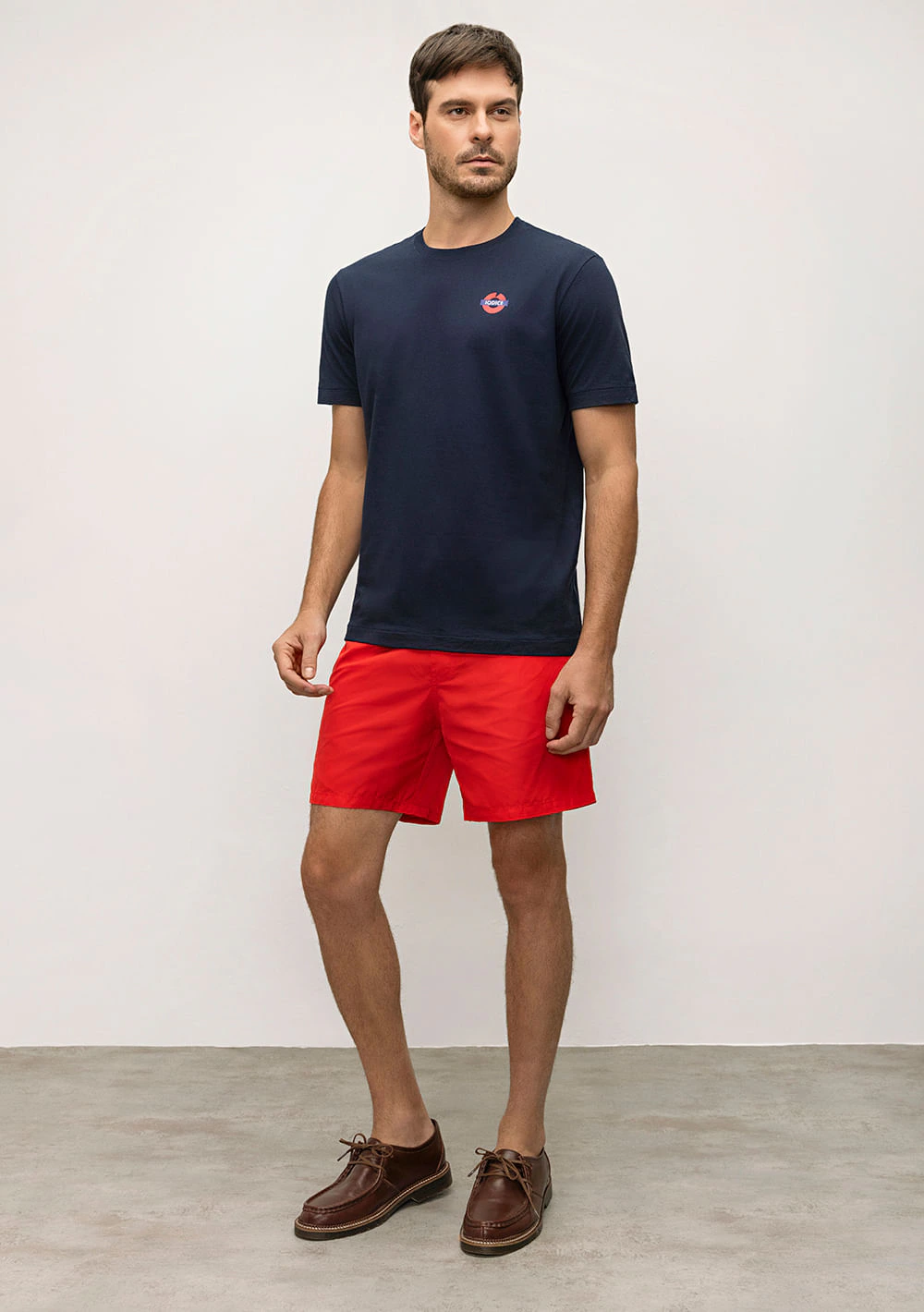 Shorts Reto Etiqueta De Borracha Dagua Vermelho