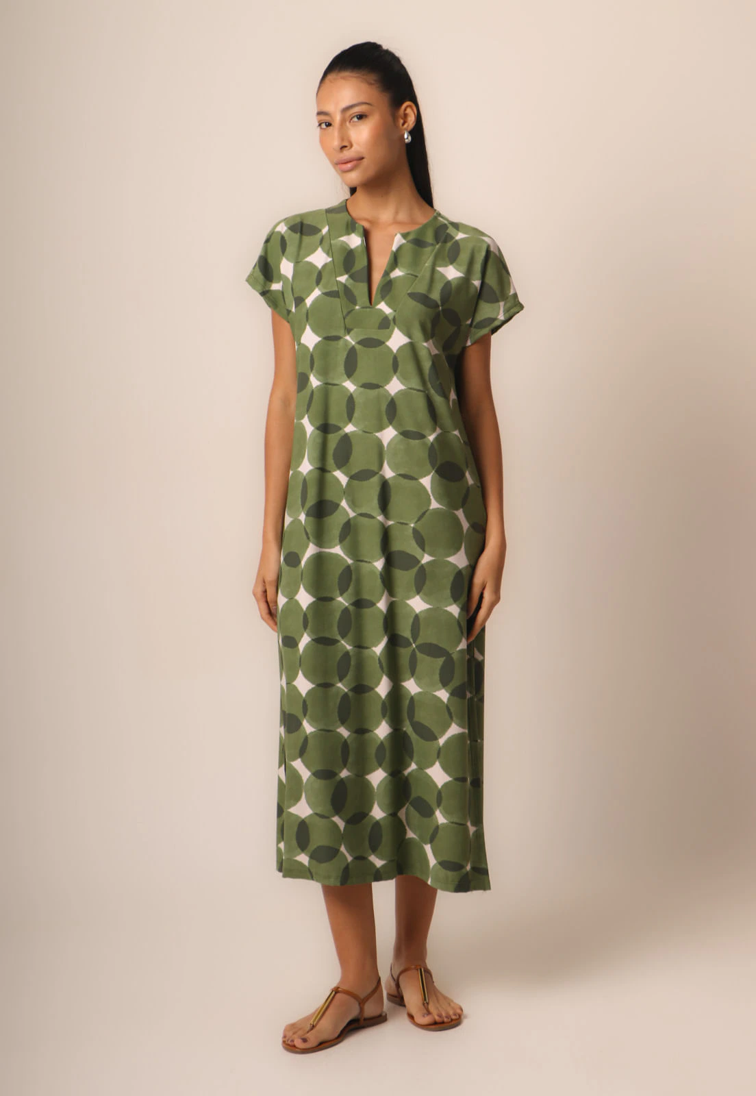 Vestido Fluxt Kaftan com Decote V - Bubbles