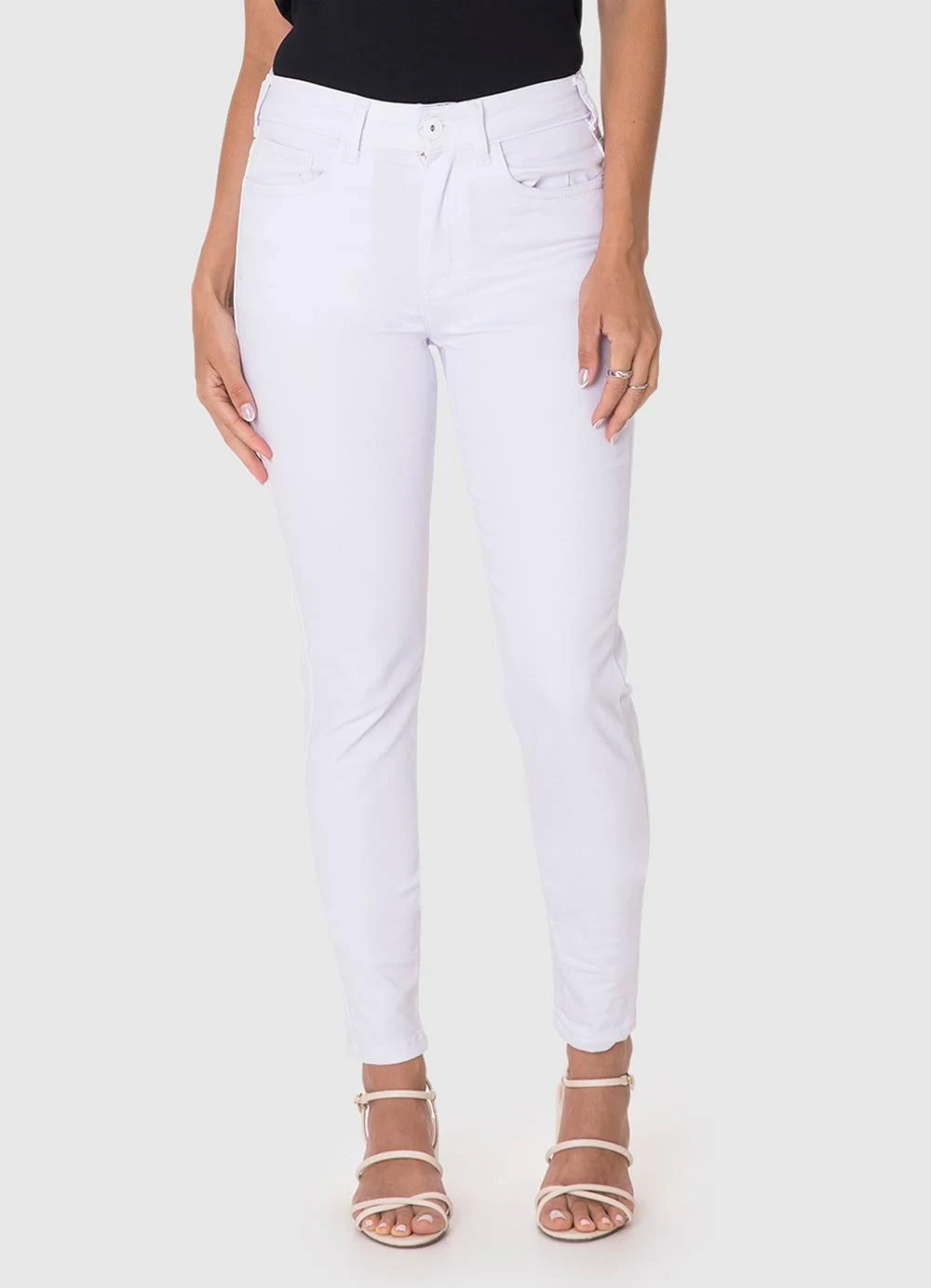 Malwee - Calça Skinny Sarja Stretch Branco