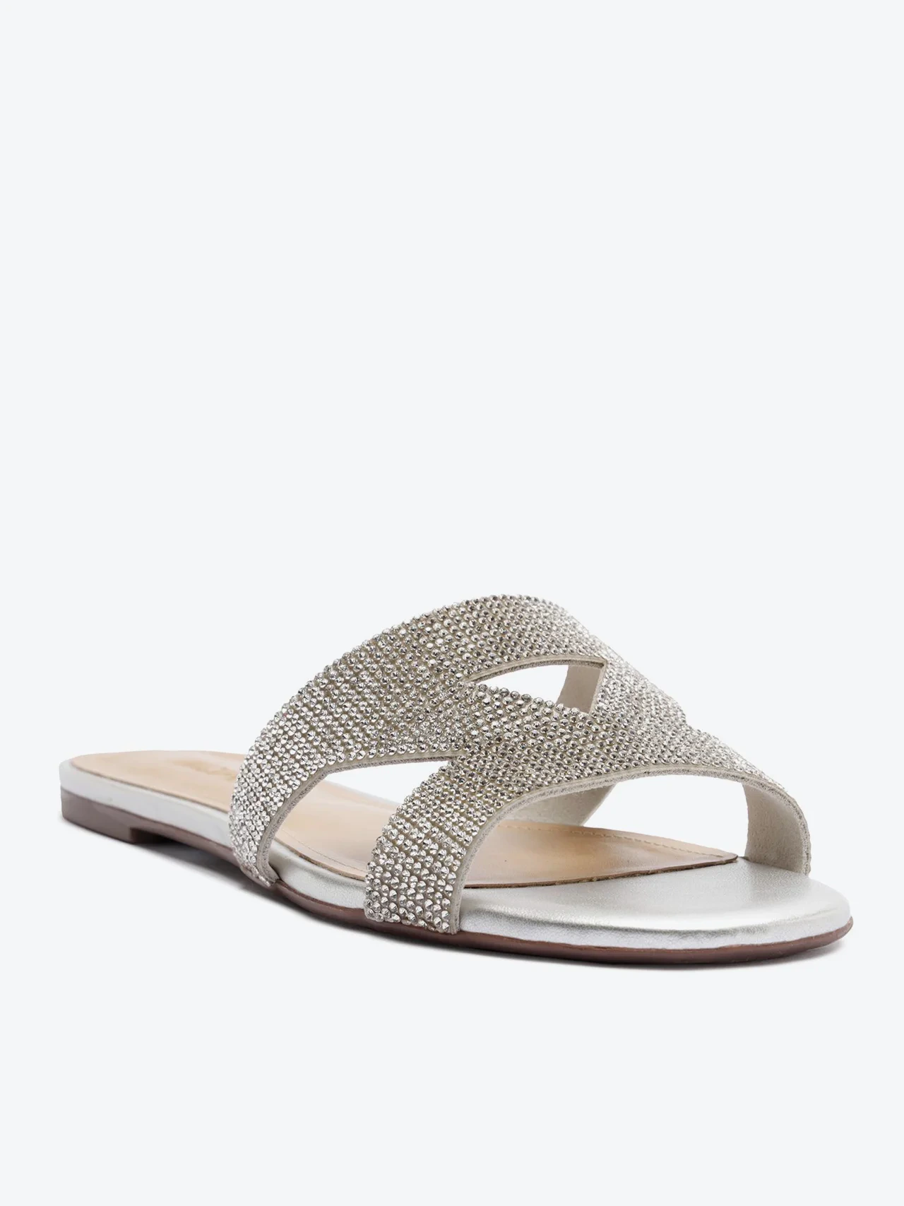 Rasteira Manta Cristal Prateada