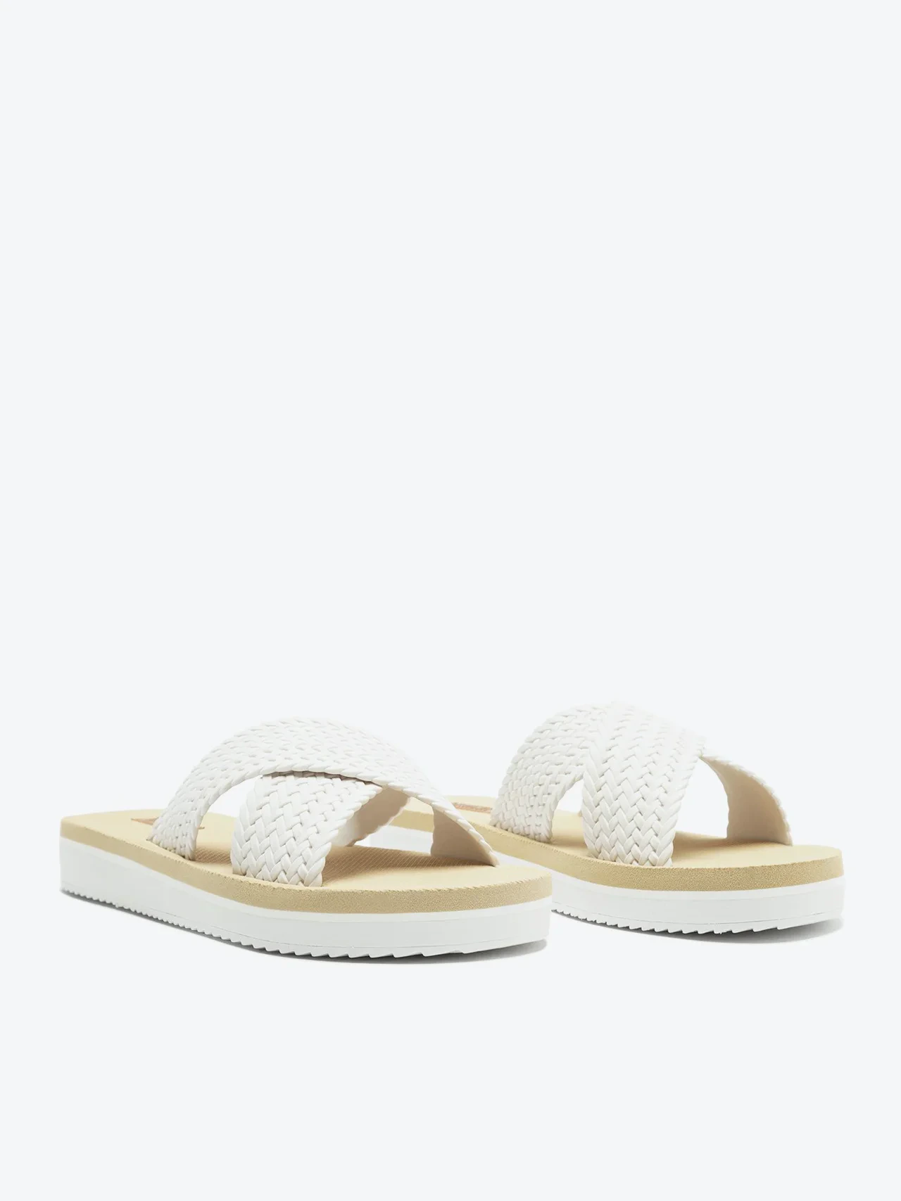 Papete Tiras Cruzadas Pop Flatform Branca