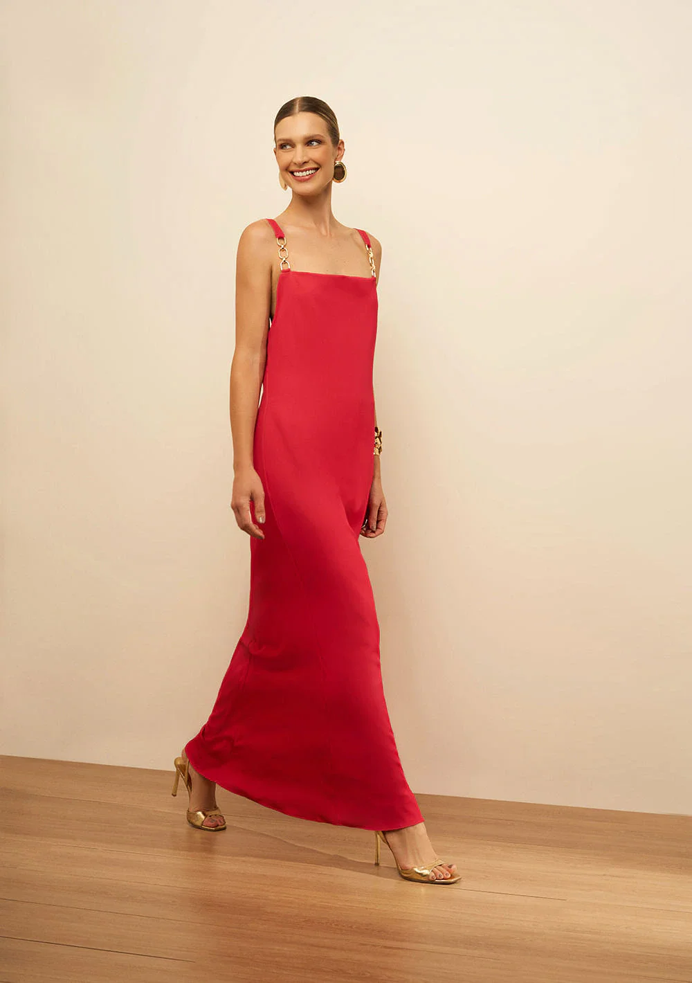 Vestido Maria.Valentina Ajustado Decote V Sem Manga Longo Rosa