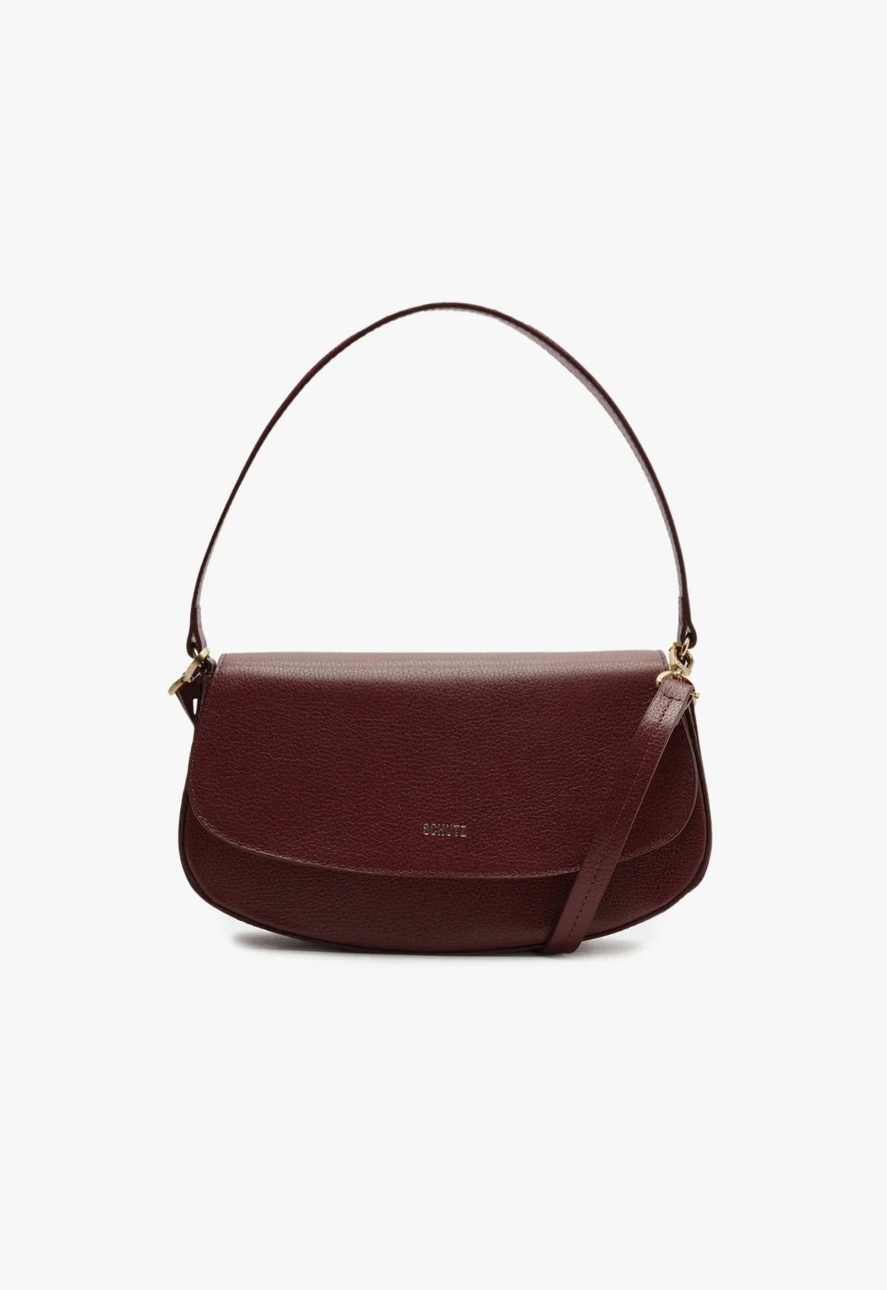 Bolsa Tiracolo Média Baguette Esther Couro Vinho