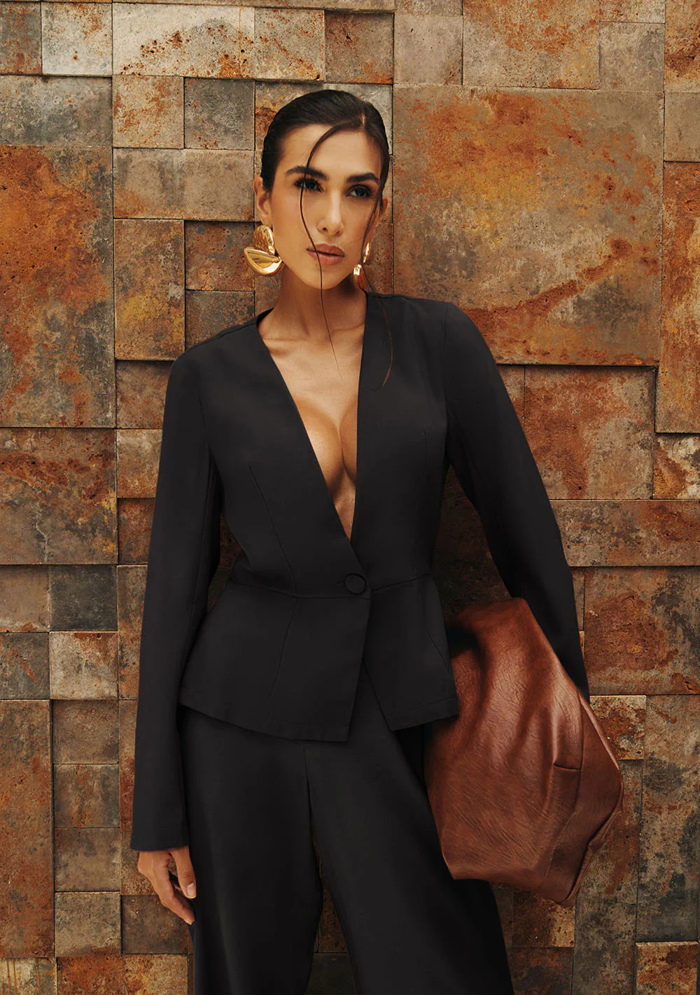 Blazer Ajustado Calima Preto