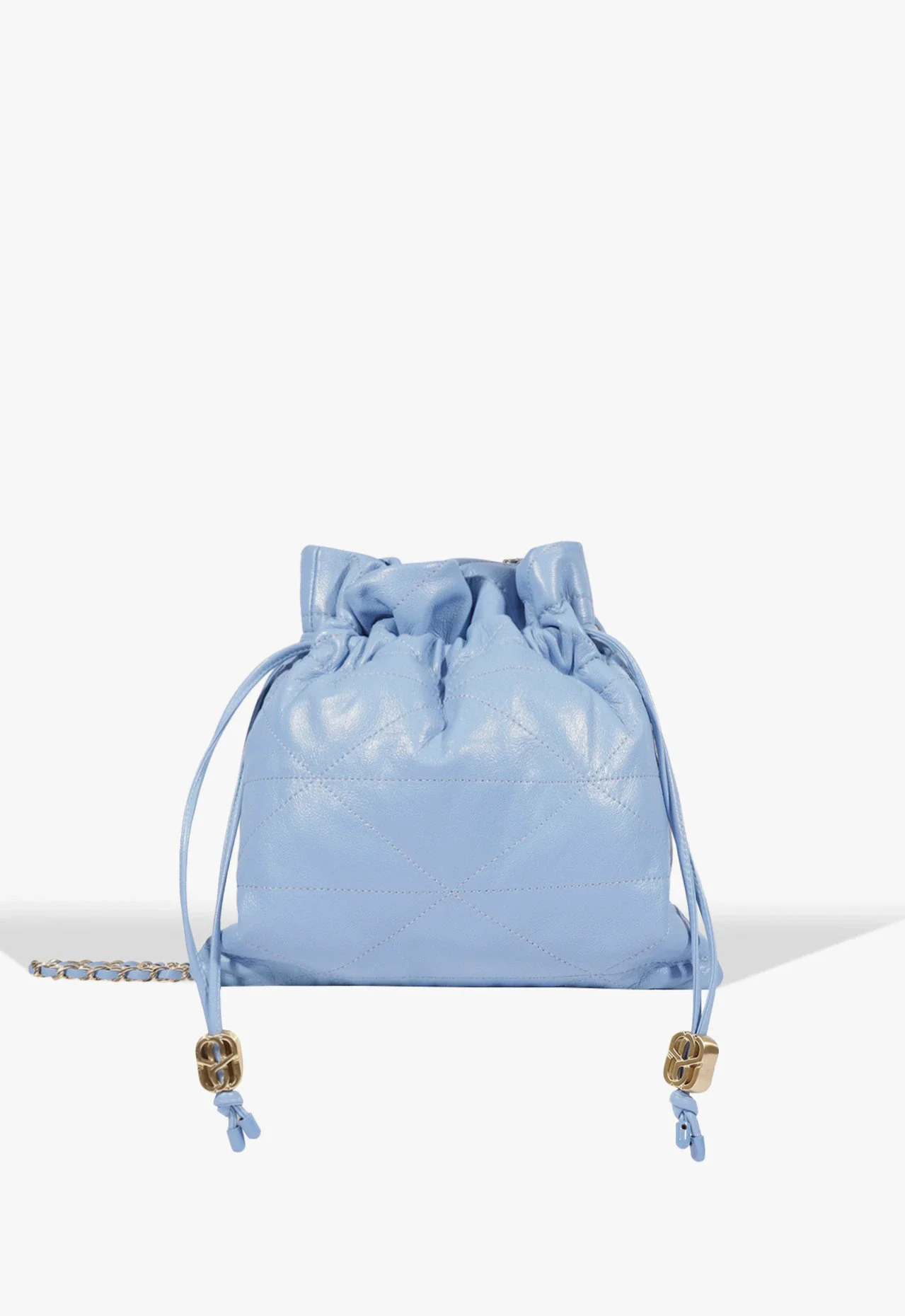 Bolsa Bucket Angel Média Couro Azul