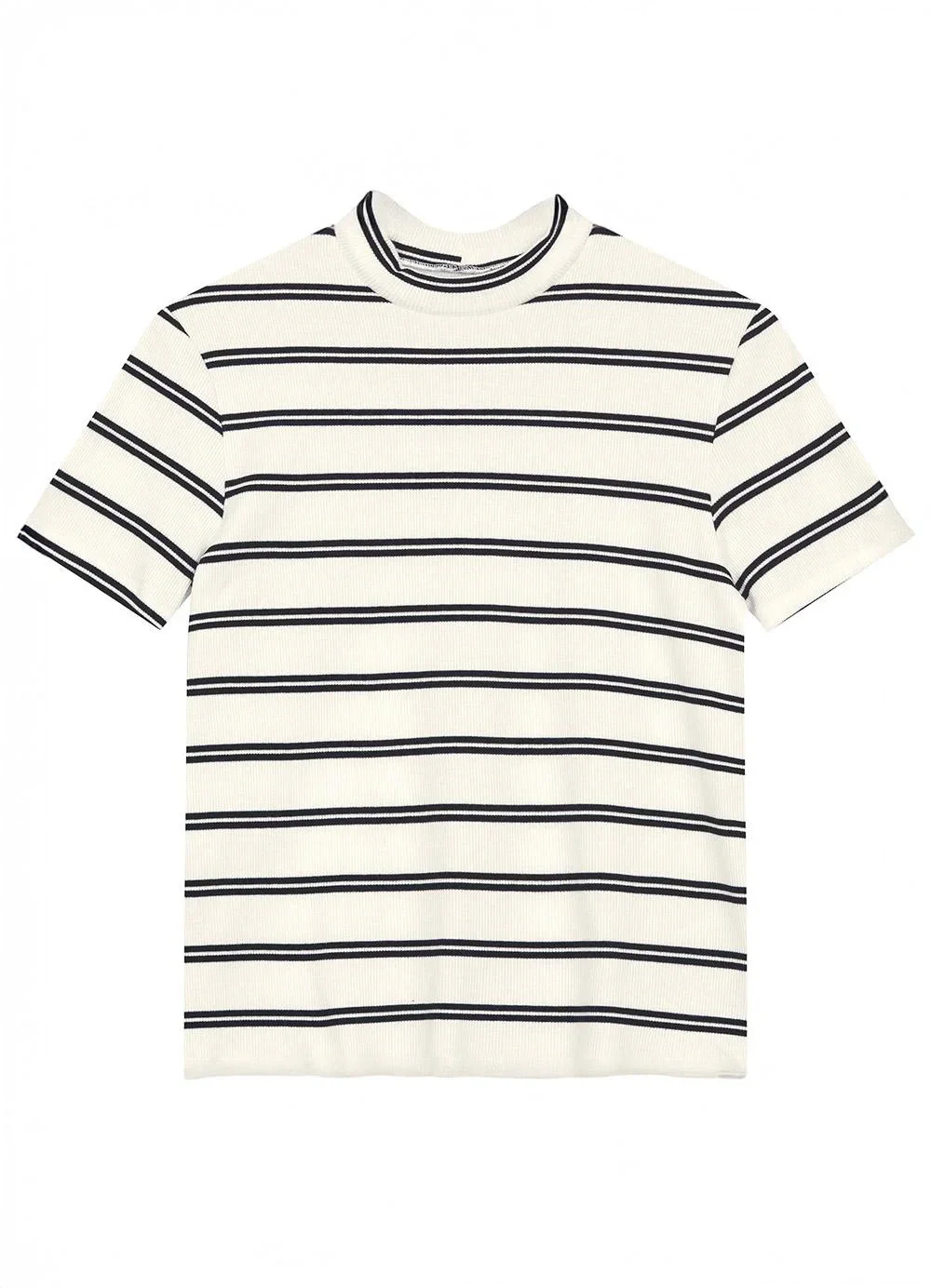 Malwee - Blusa Slim Canelada Listrada Branco