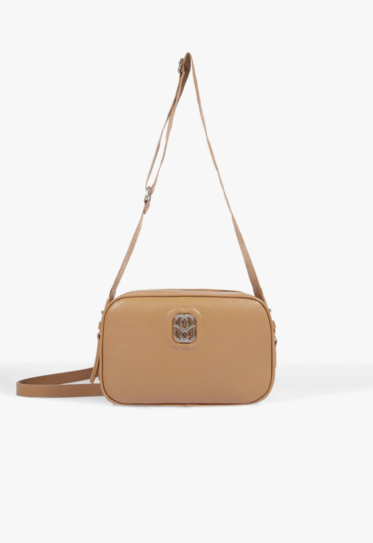 Bolsa Tiracolo Camera Bag Luna Pequena Couro Nude