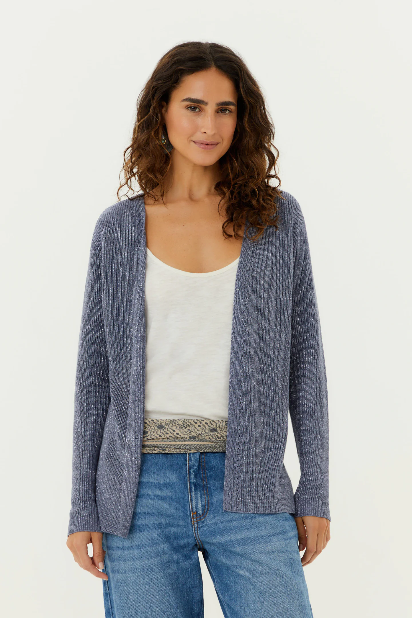 Cardigan Tricot Detalhe Fendas