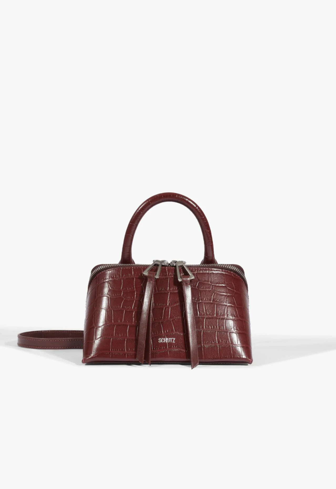 Bolsa Bowling Trix Pequena Couro Vinho
