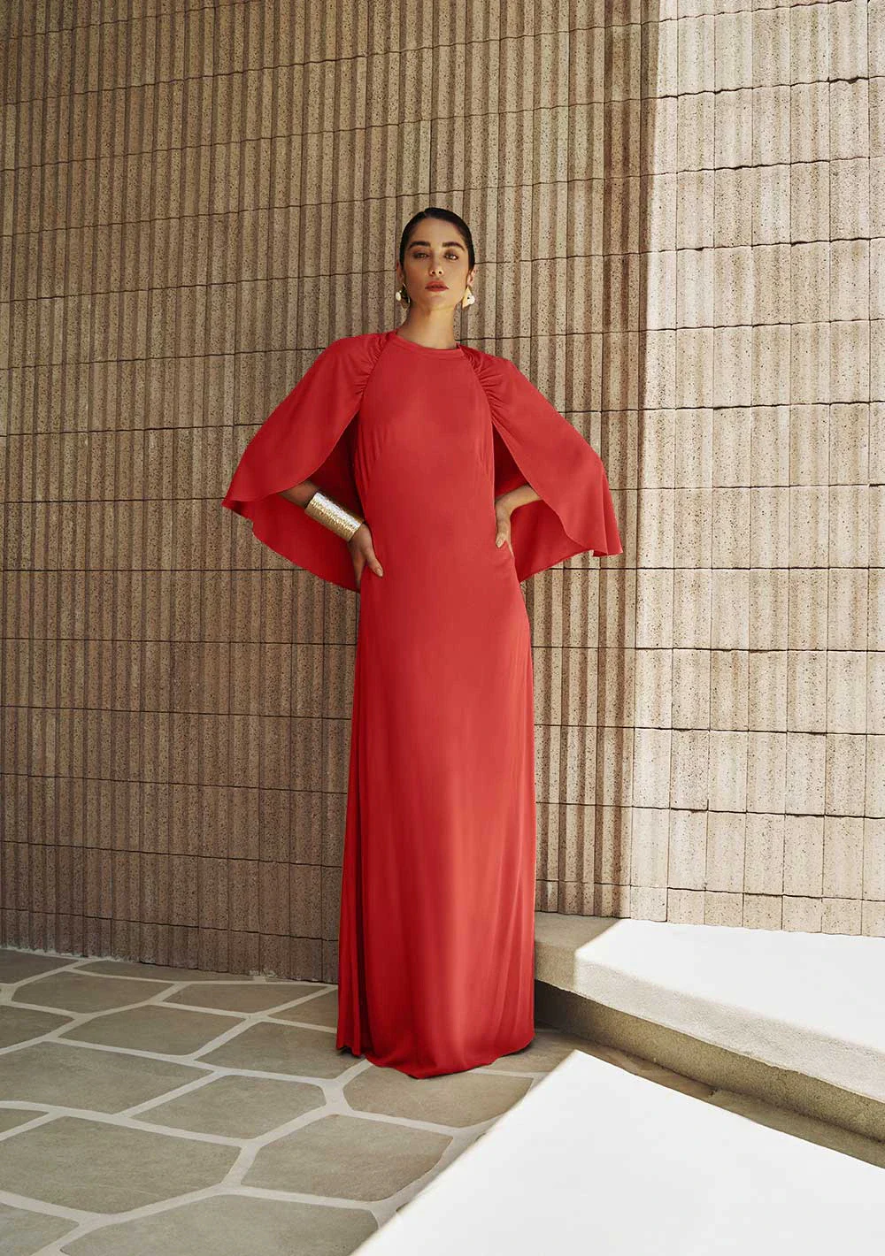 Vestido Longo Ajustado Carmine Vermelho