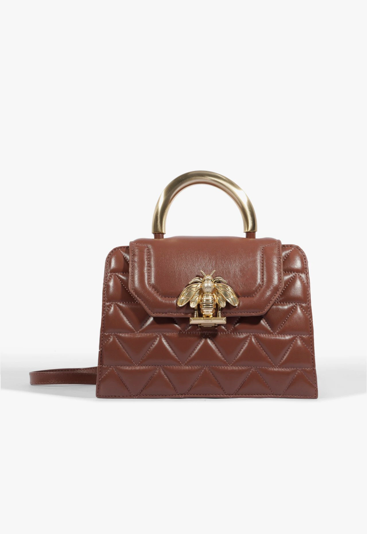 Bolsa Satchel New Believe Média Couro Marrom