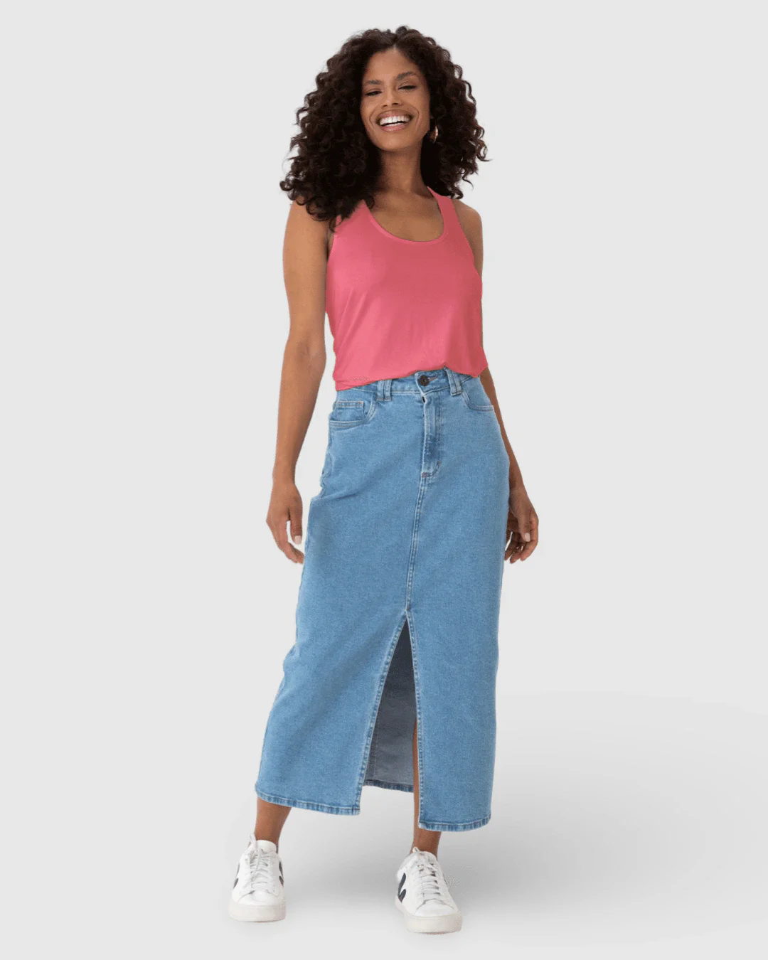Regata Básica Feminina Decote U Em Viscose Stretch