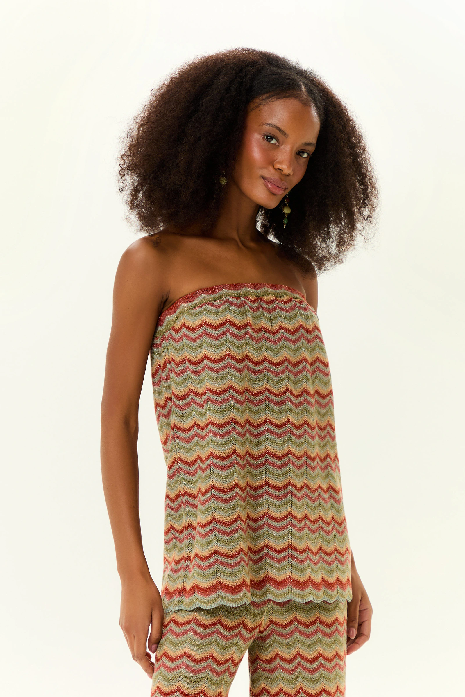 Blusa Tricot Ponto Chevron Com Lurex
