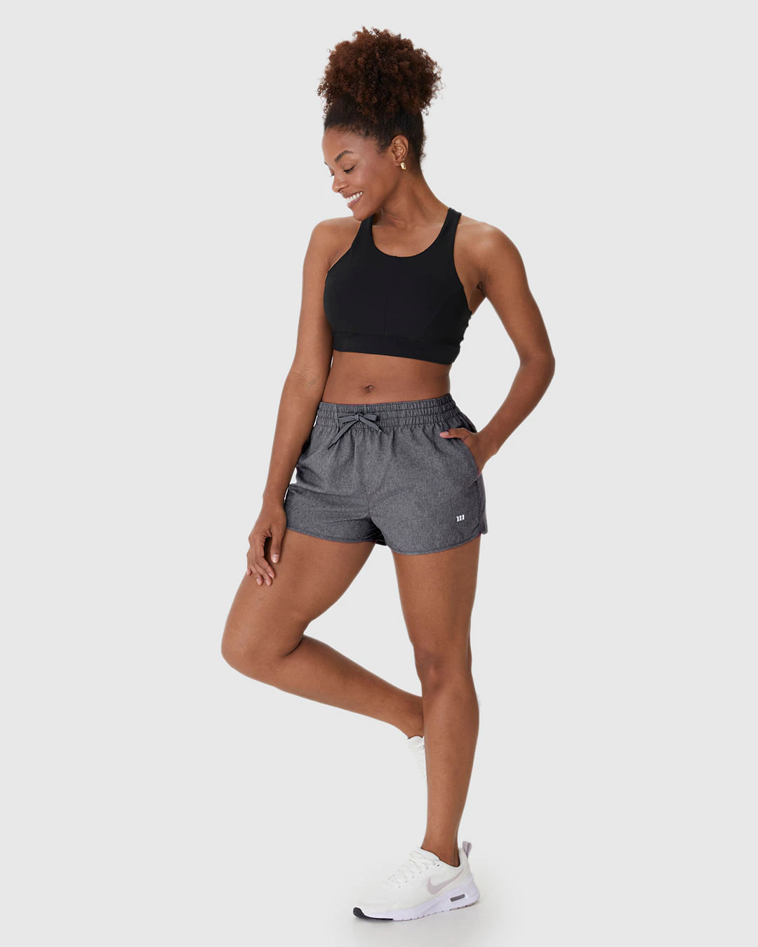 Shorts Esportivo Feminino Runner Cadarço Frontal Em Tafetá Malwee Active