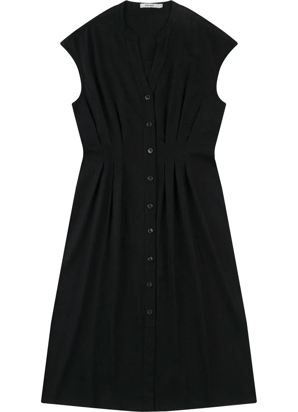 Malwee - Vestido Mídi Chemise Preto