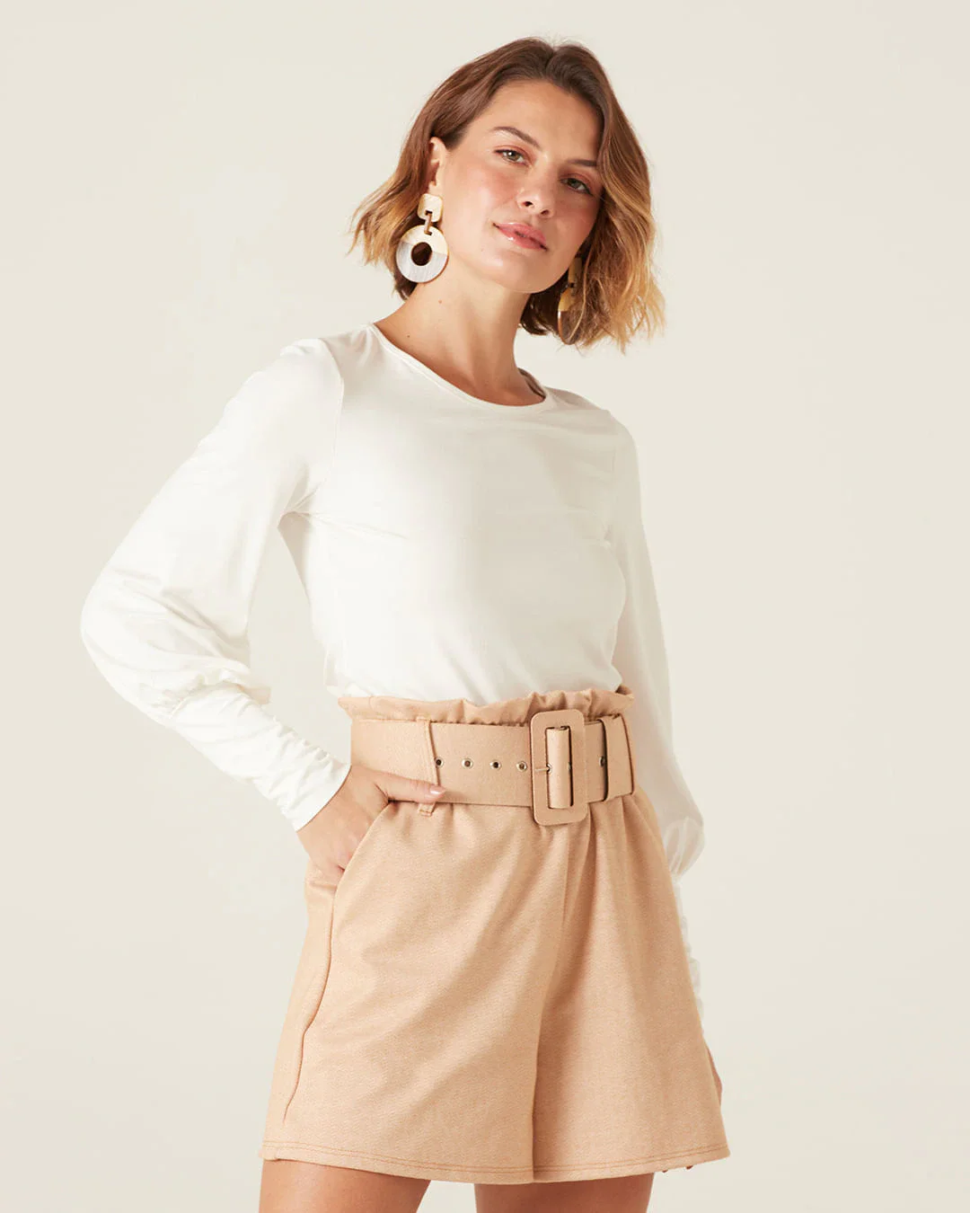 Blusa Feminina Manga Bufante Em Viscose Stretch