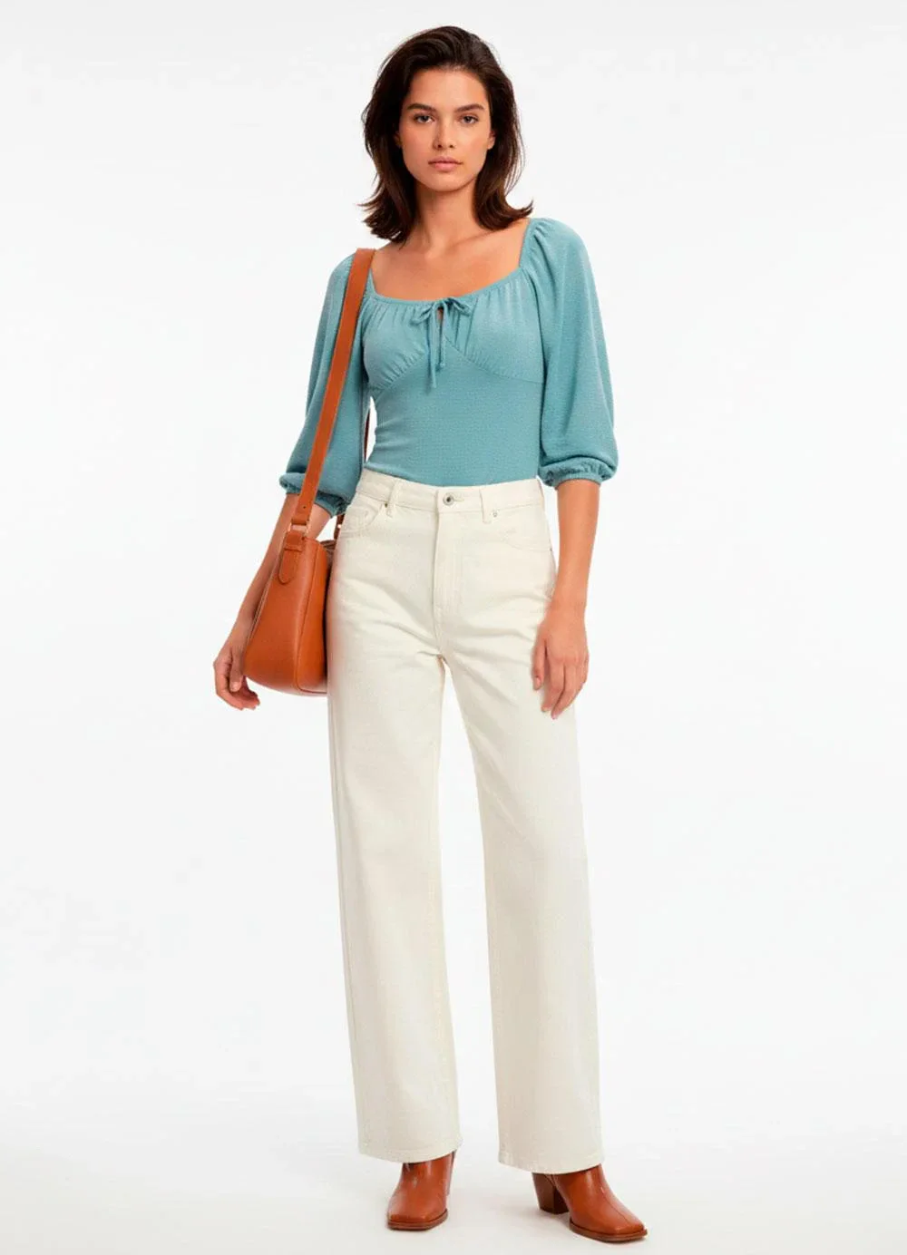 Bimini - Blusa Verde Claro em Malha Texturizada