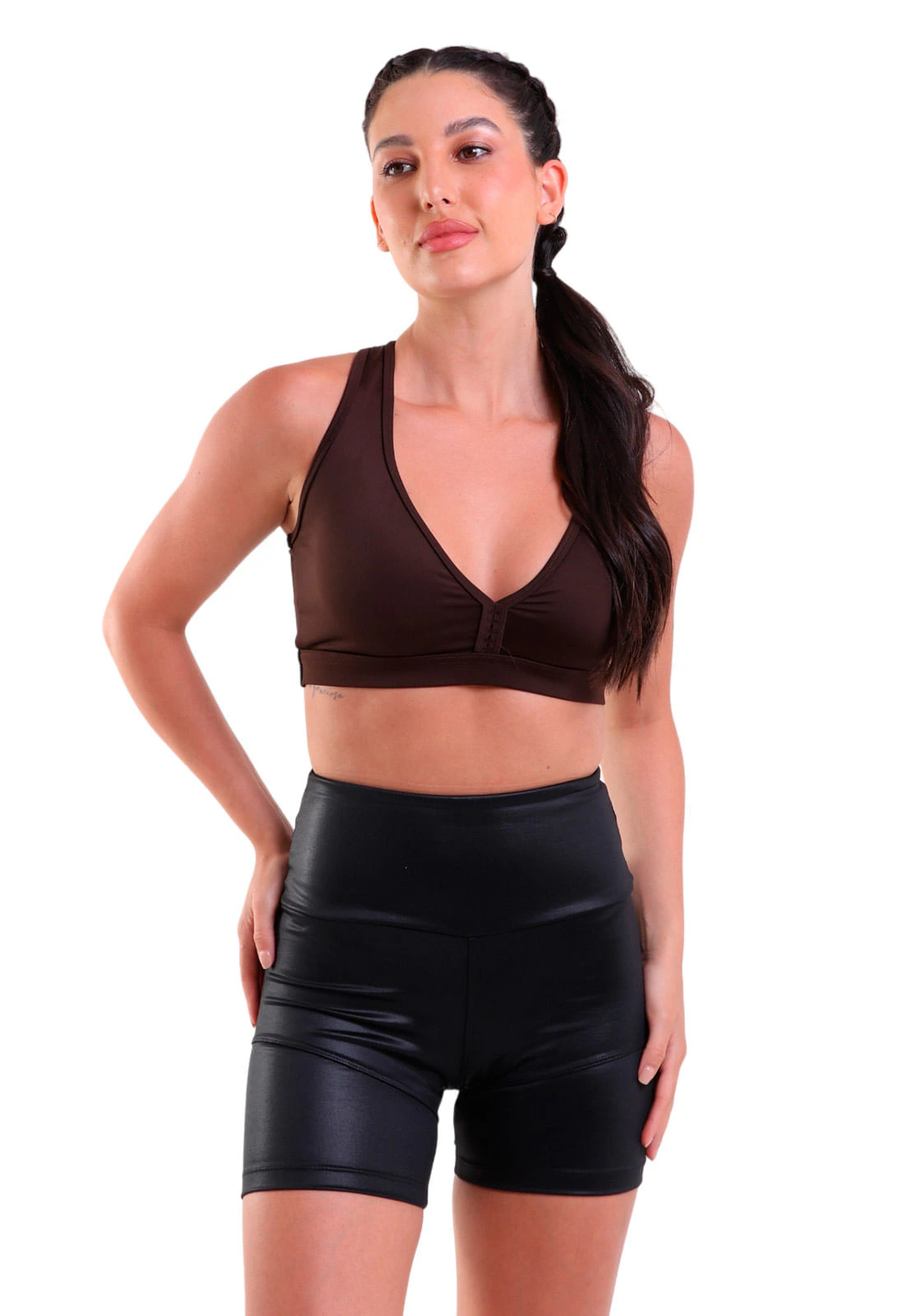 Shorts Fitness Cós Largo Cirrê Preto
