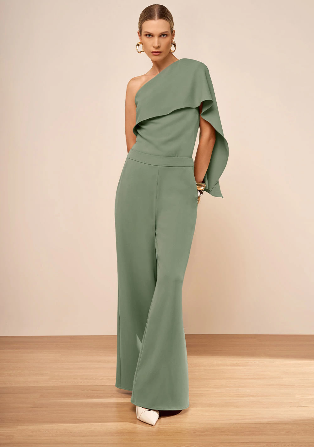 Calca Pantalona Sândalo Verde