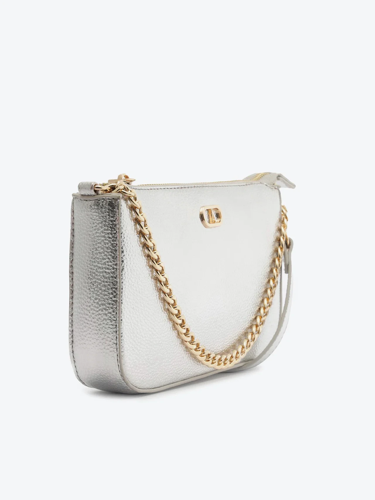 Bolsa Tiracolo Pequena Corrente Prata