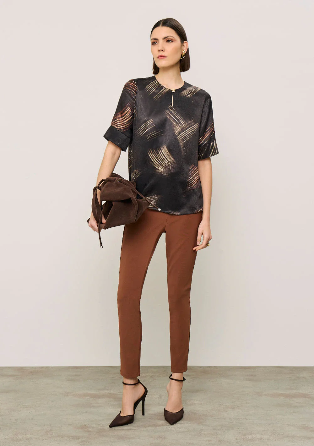 Calça Iódice Legging Alta Marrom