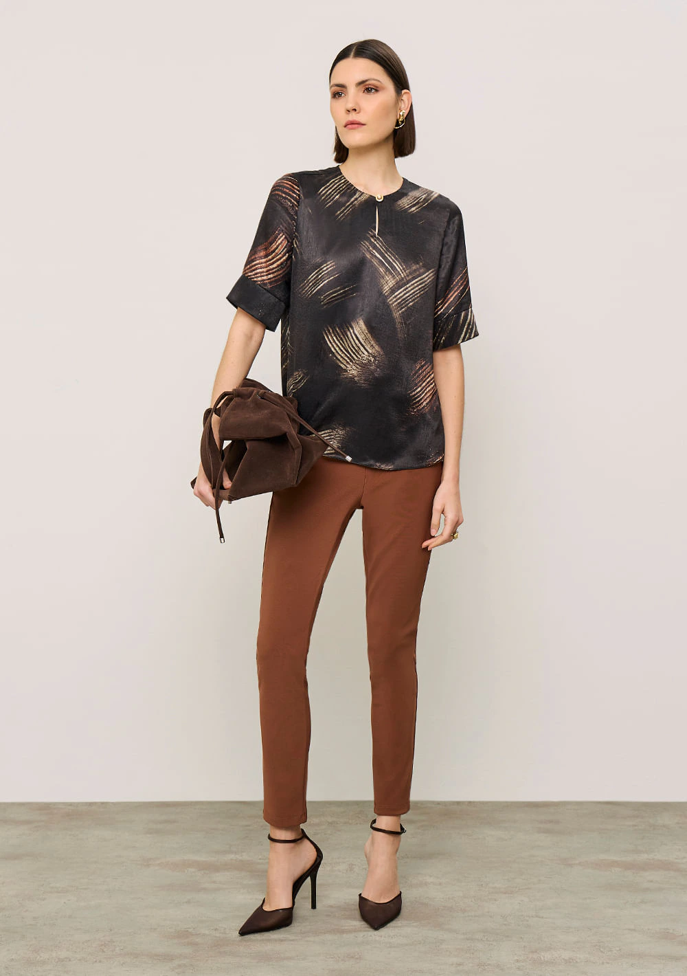 Calça Iódice Legging Alta Marrom