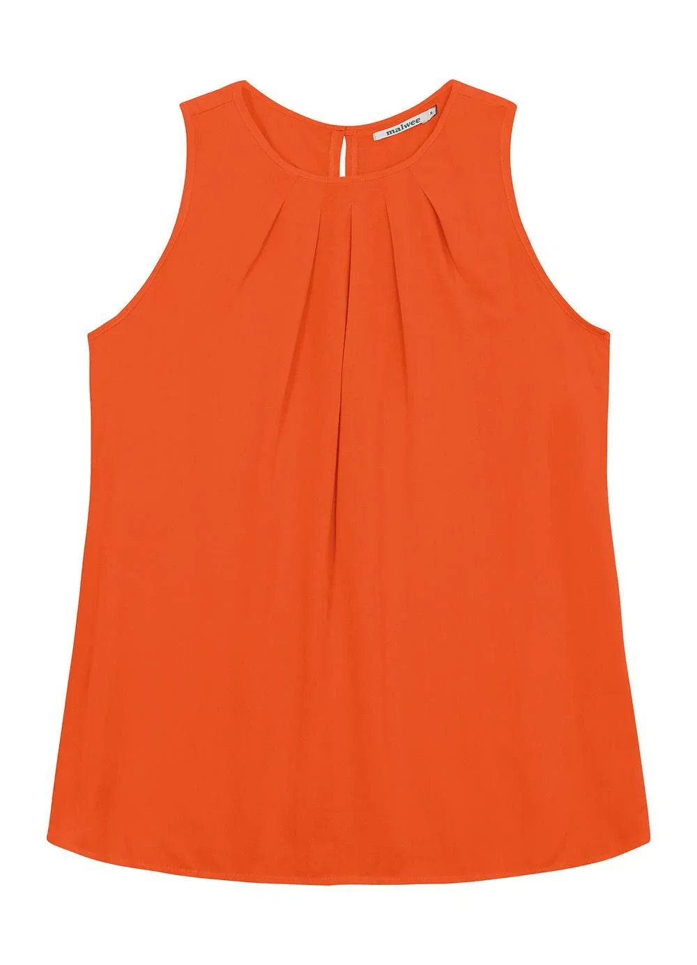 Malwee - Blusa Reta com Pregas em Viscose Laranja