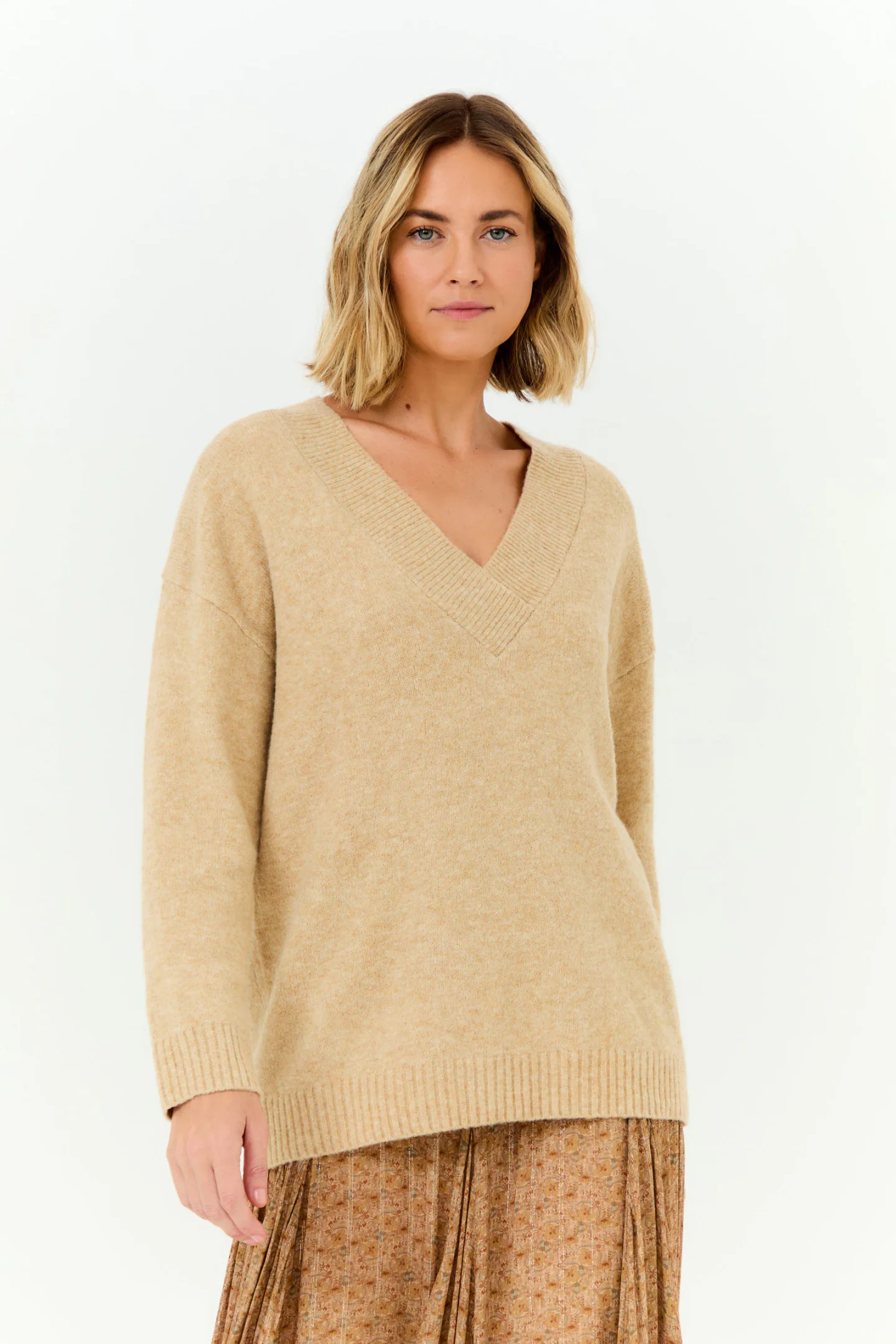 Pull Tricot Oversized Decote v