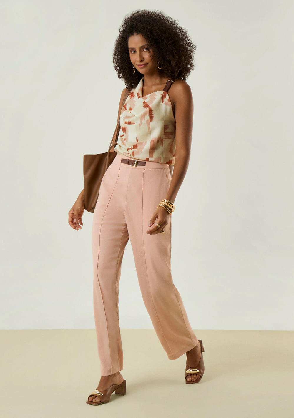 Calça Maria.Valentina Pantalona Alta Rosa