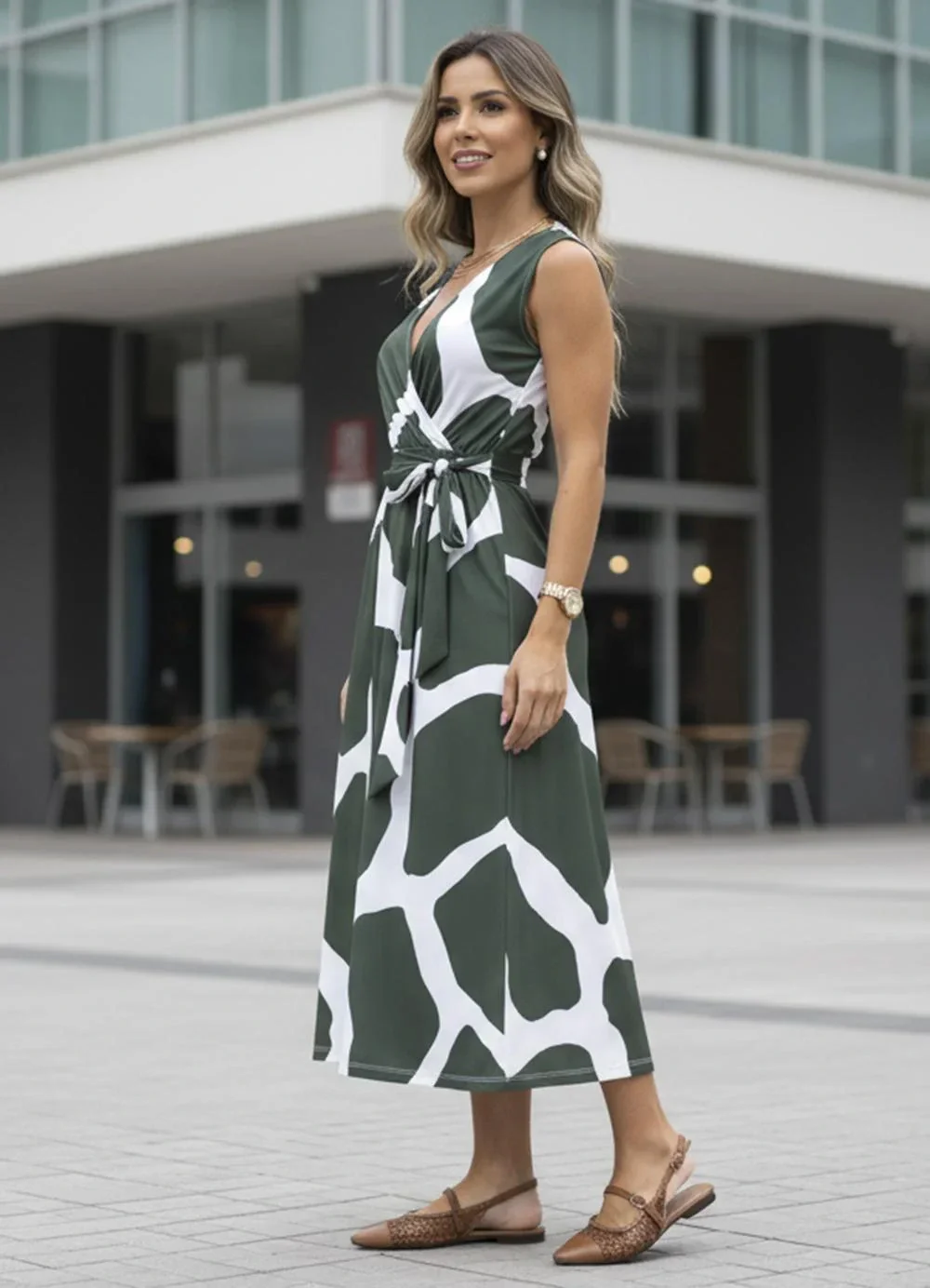 Quintess - Vestido Bicolor em Malha Fria