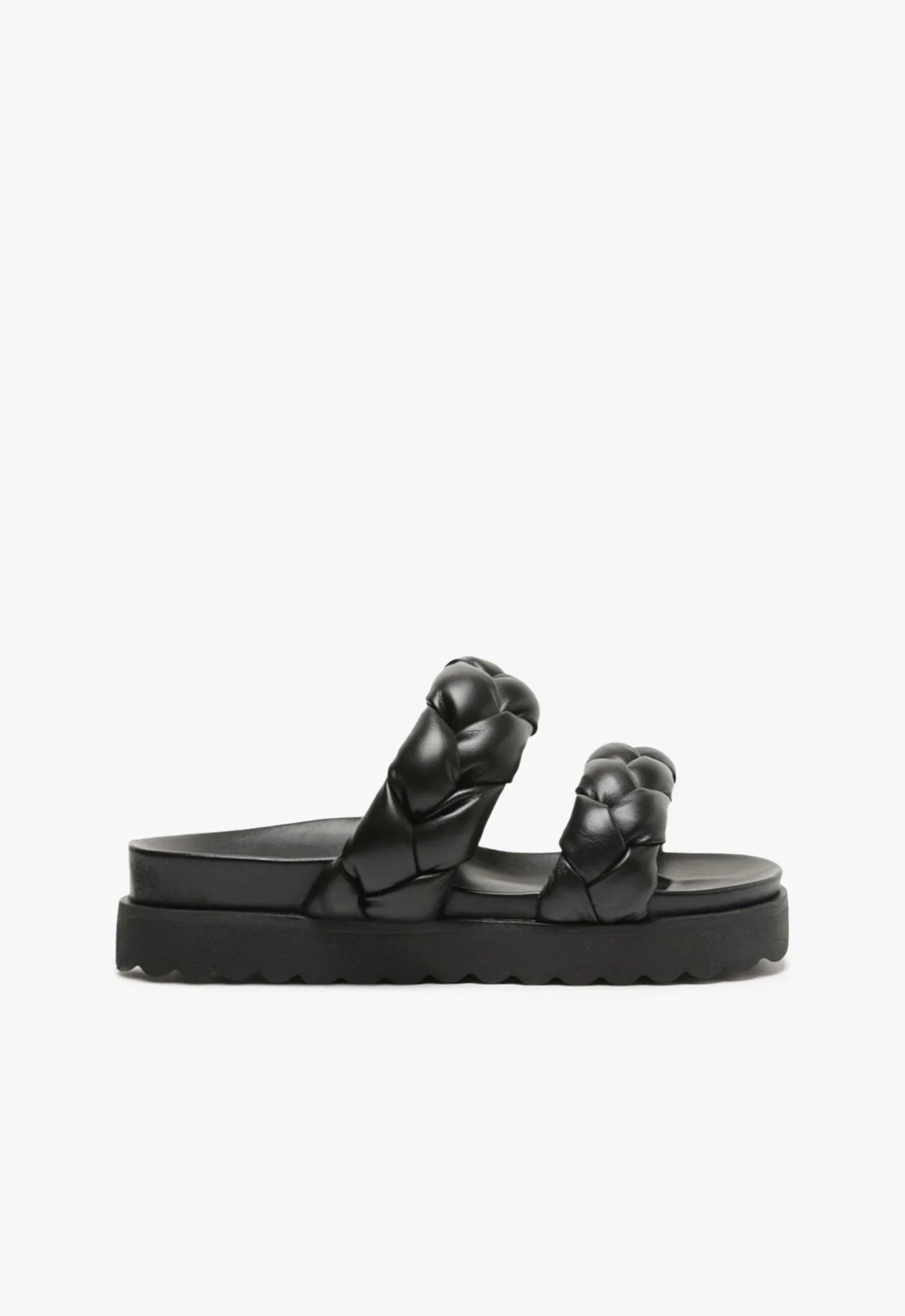 Papete Flatform Tranças Preta
