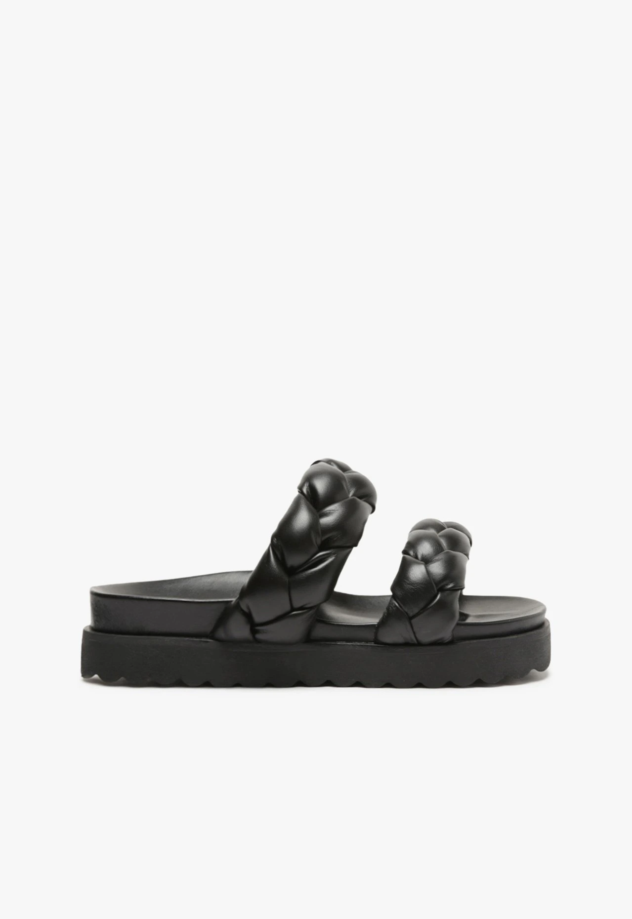 Papete Flatform Tranças Preta