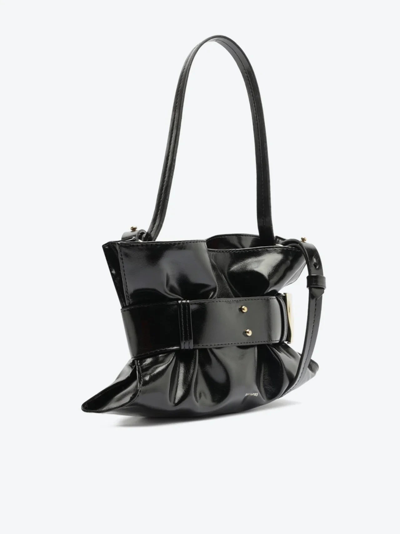 Bolsa Tiracolo Pequena Belted Preta