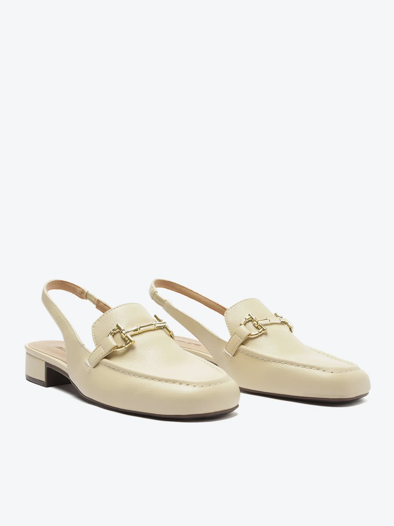 Mocassim Slingback Bridão Bege