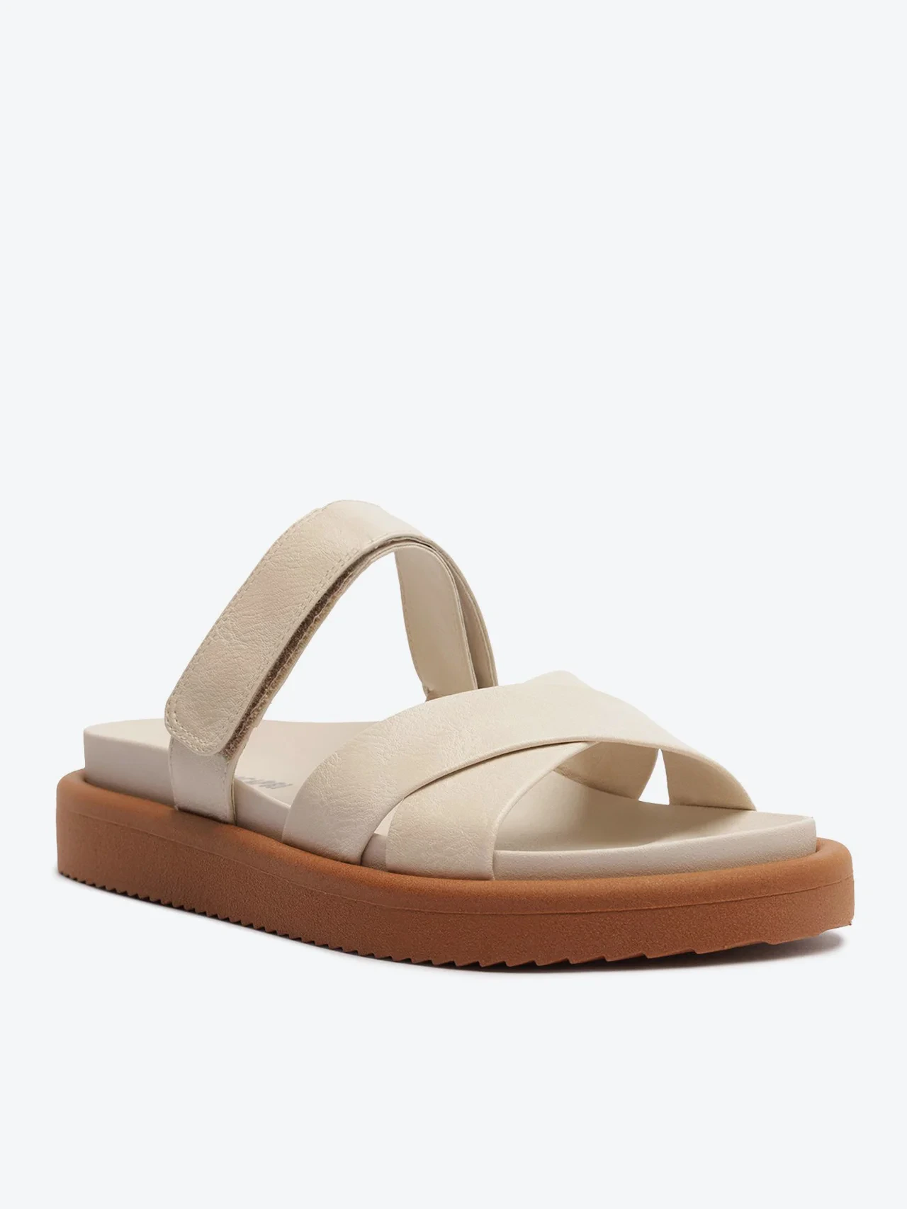Papete Velcro Sola Serrilhada Bege