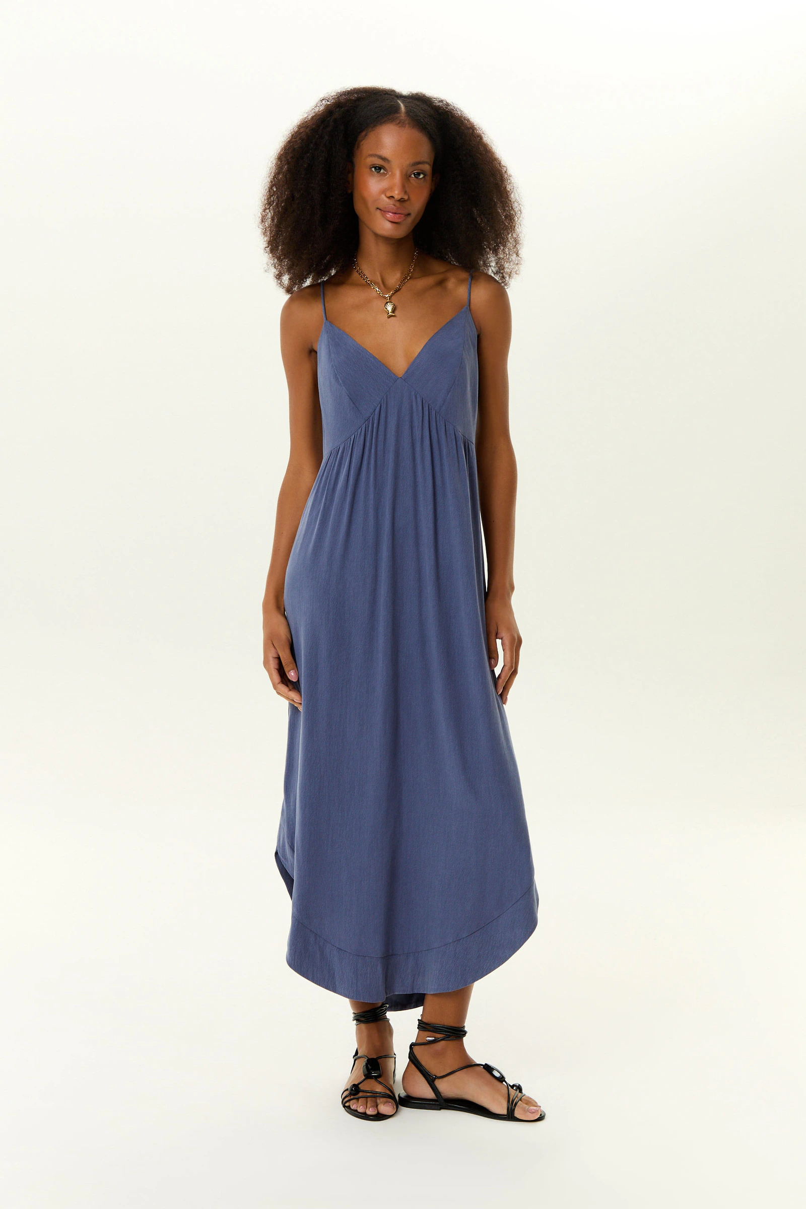 Vestido Midi Decote v