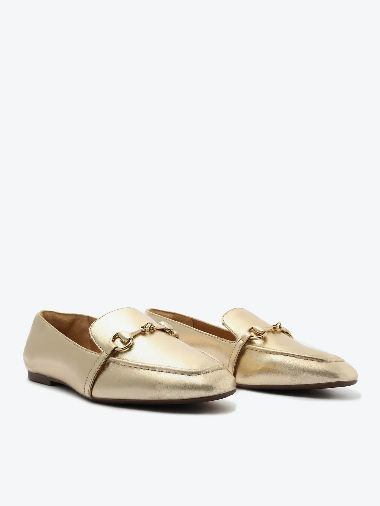 Mocassim Bridão Monocolor Dourado