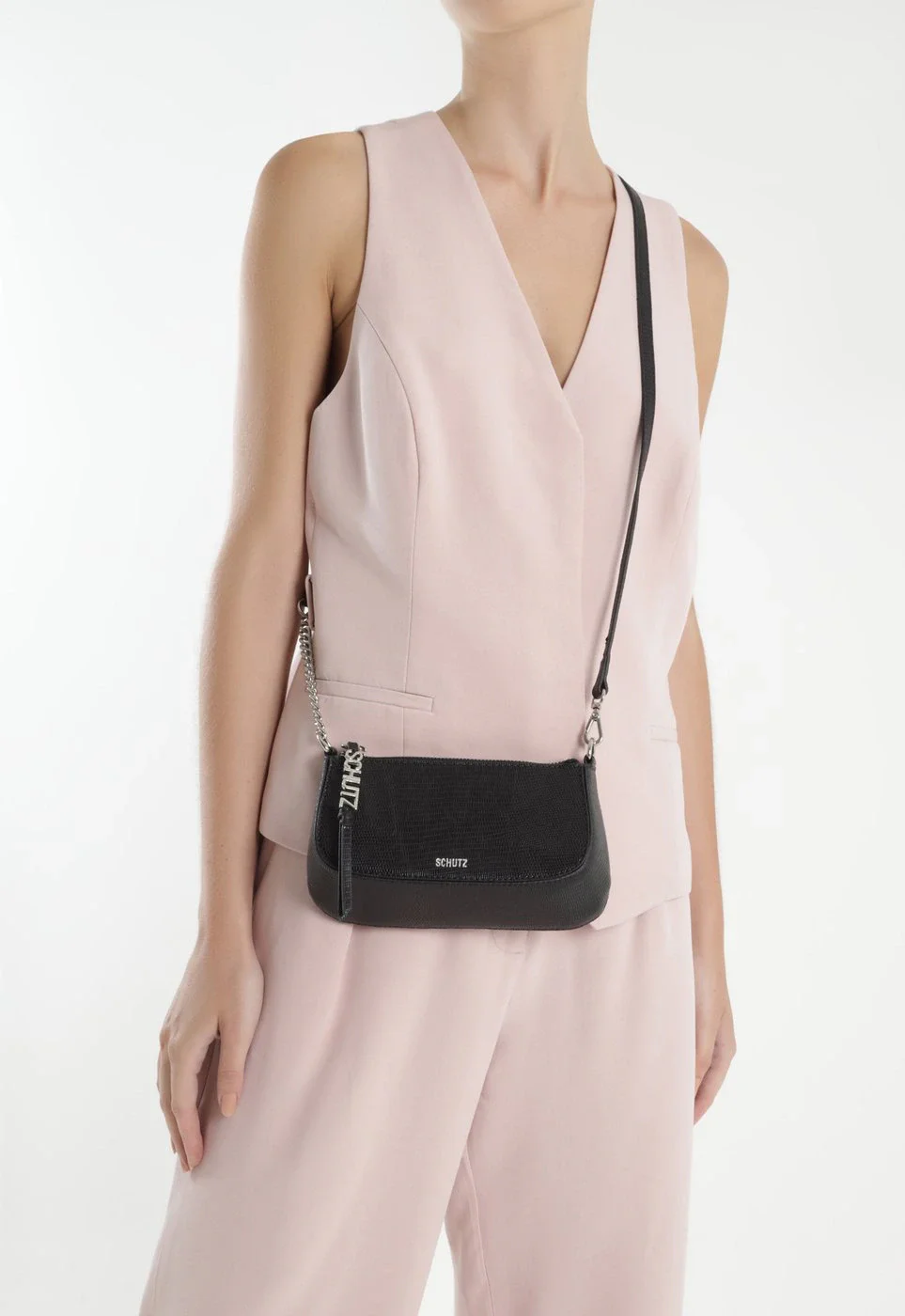 Bolsa Tiracolo Média Tina Preta