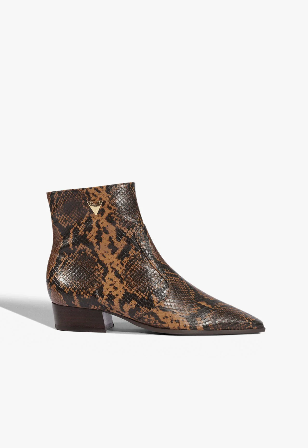 Bota Aspen Couro Marrom Animal Print