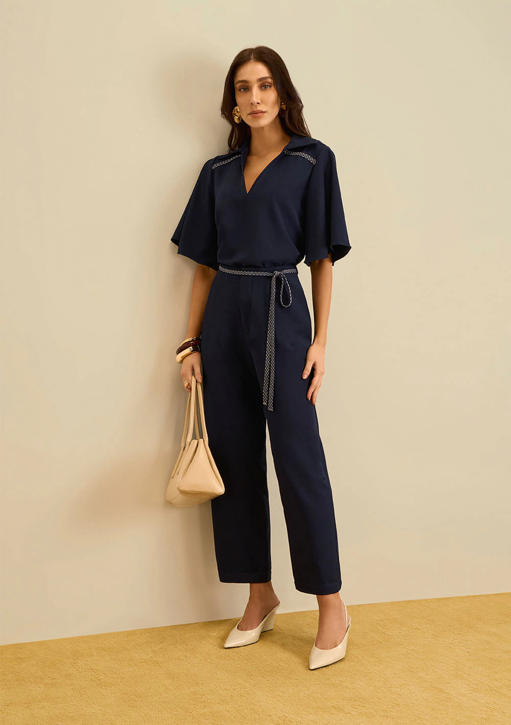 Calça Maria.Valentina Cenoura Alta Azul Escuro
